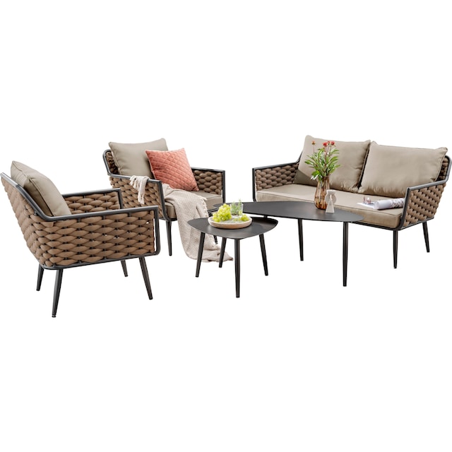 Destiny Gartenlounge-Set »RAVENNA«, (Set, 12 tlg.), Aluminium, 1 Sofa, 2  Sessel, 2 Tische 109x60x45 cm und 60x60x40 cm kaufen im OTTO Online Shop