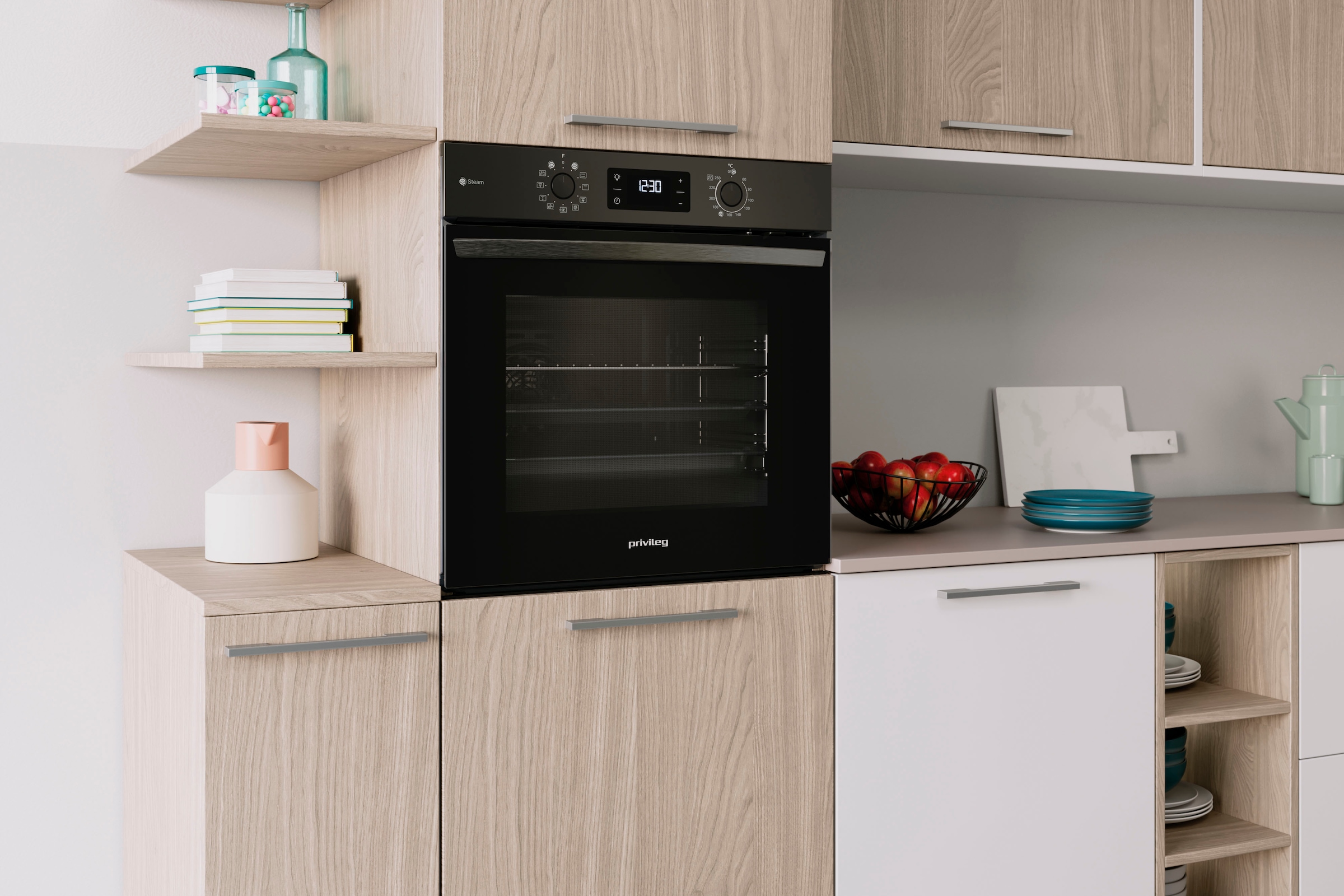 Privileg Backofen-Set »PBA2S85HU1K« Set, 2 Stk. tlg. Schonendes Garen dank des Turn&Go Dampfprogrammes für beste Ergebnisse