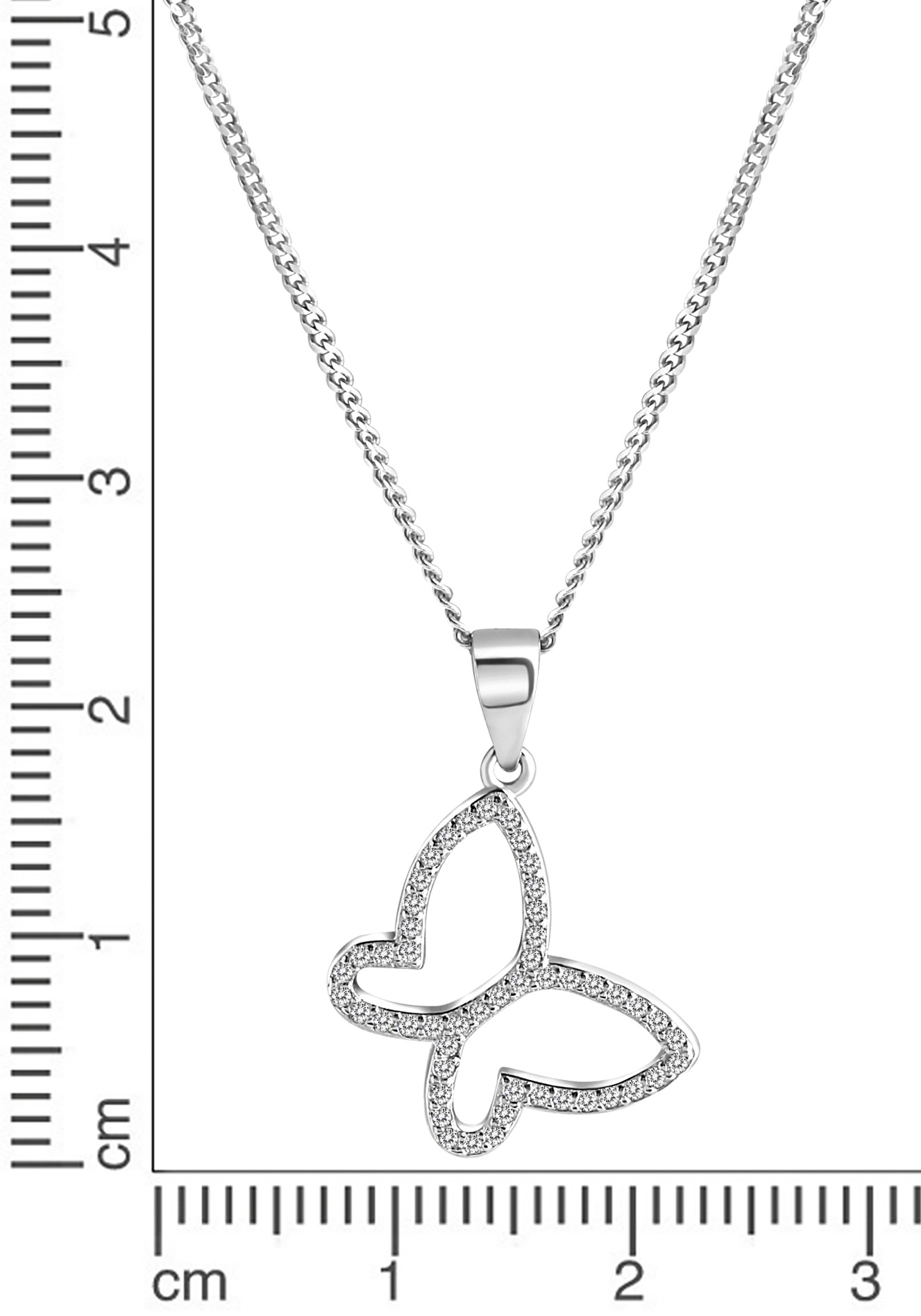 Firetti Kette mit Anhänger »Schmuck Geschenk Silber 925 Halsschmuck Halskette Panzerkette«, mit Kristallstein (synth.)