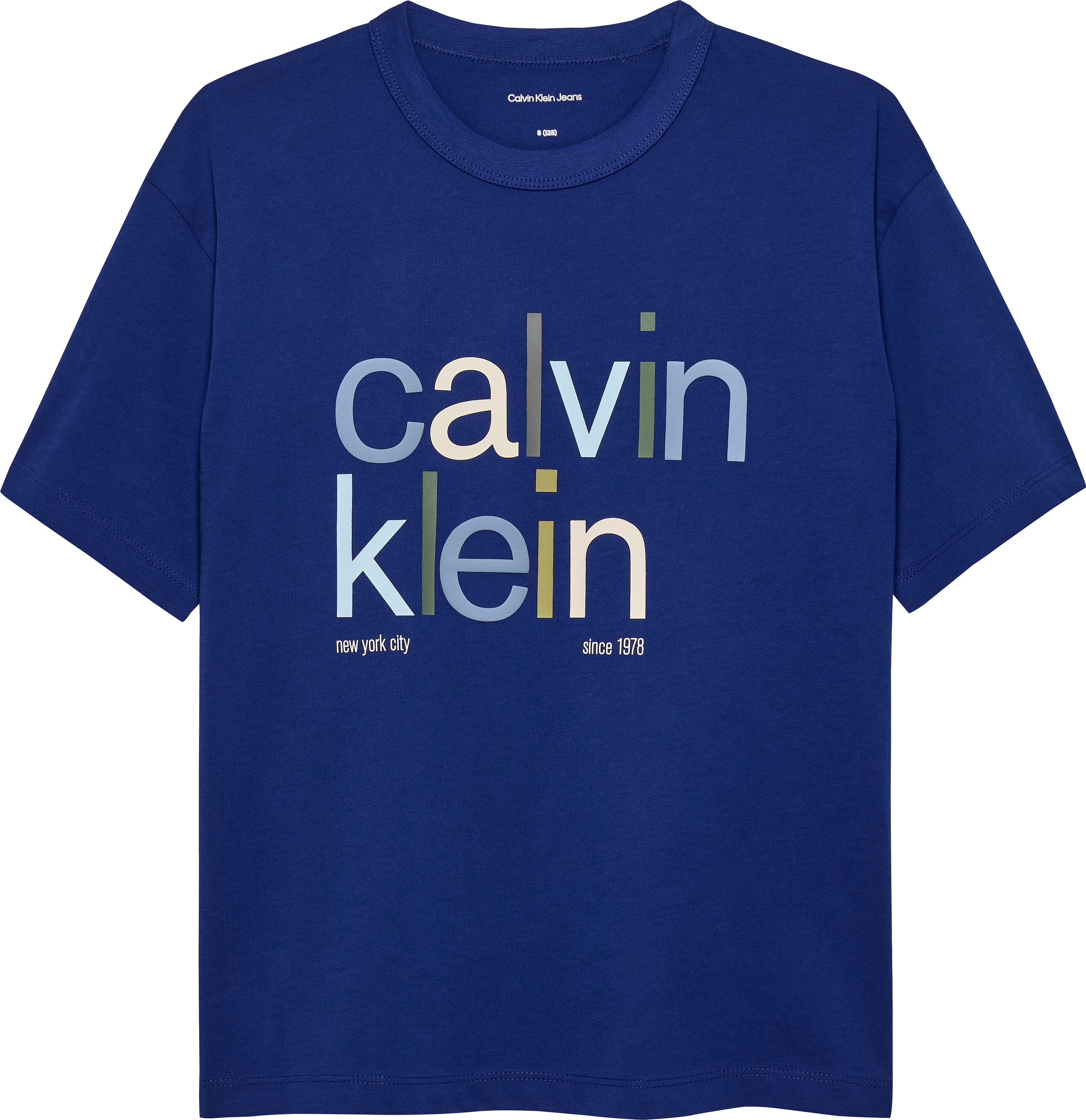 Calvin Klein Jeans T-Shirt »COLOR LOGO GRAPHIC SS T-SHIRT«, für Kinder bis 16 Jahre, Logo-Schriftzug