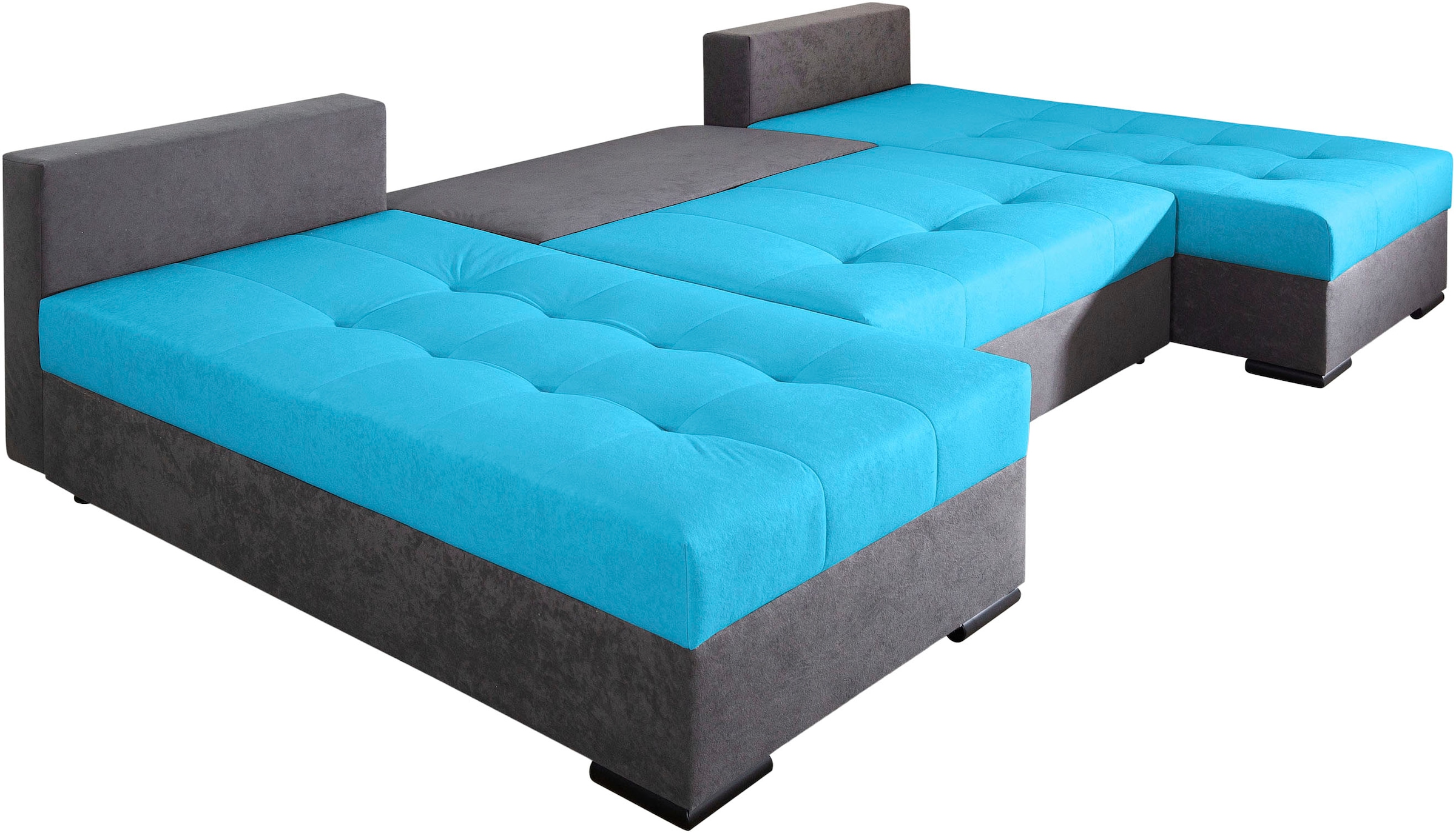 COLLECTION AB Wohnlandschaft »Josy, U-Form, Schlafsofa mit Bettkasten«, (Cord-/Mix), flexible Recamiere, Breite: 269cm, inklusive Rückenkissen