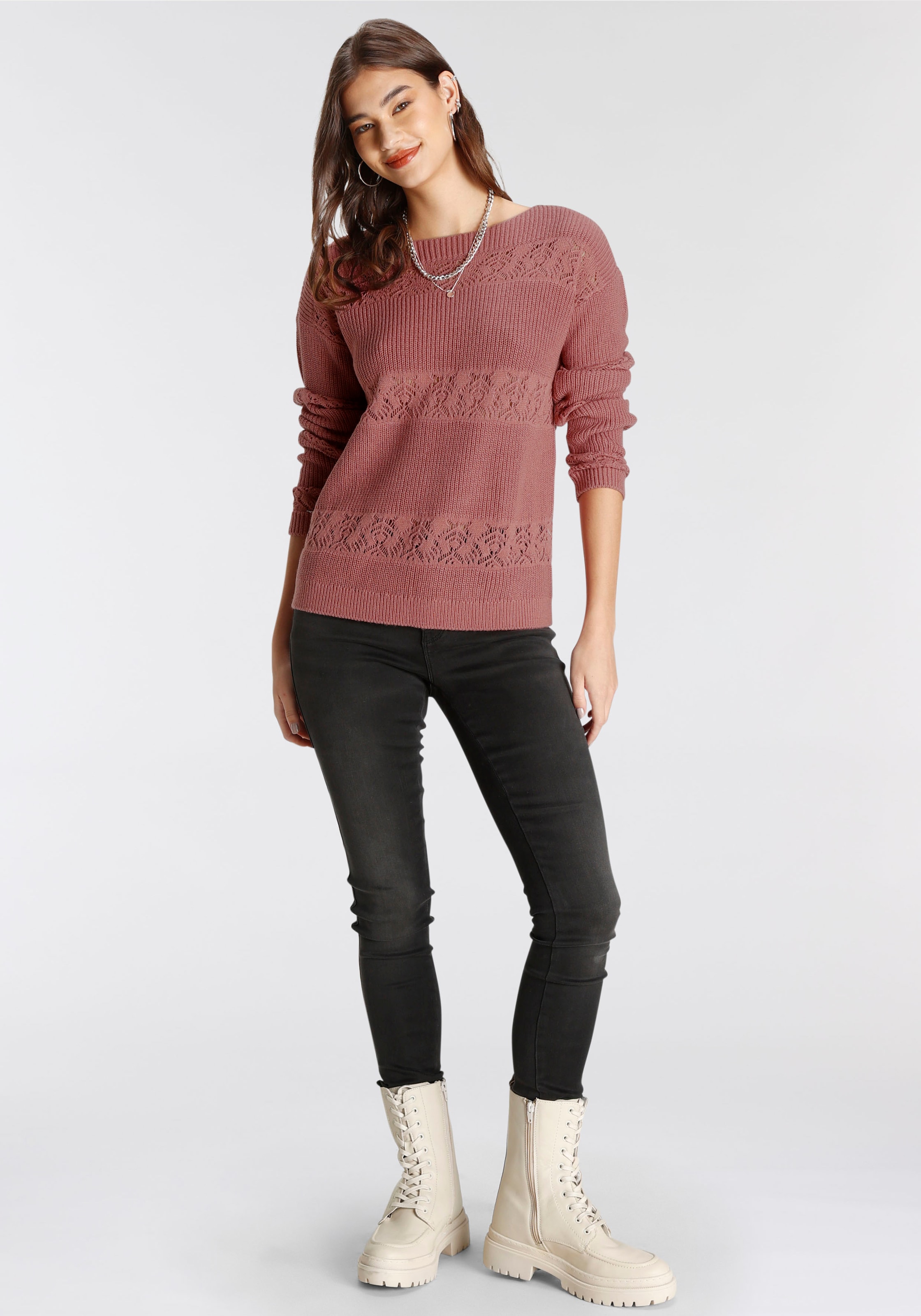 Laura Scott Strickpullover, mit Ajour-Muster