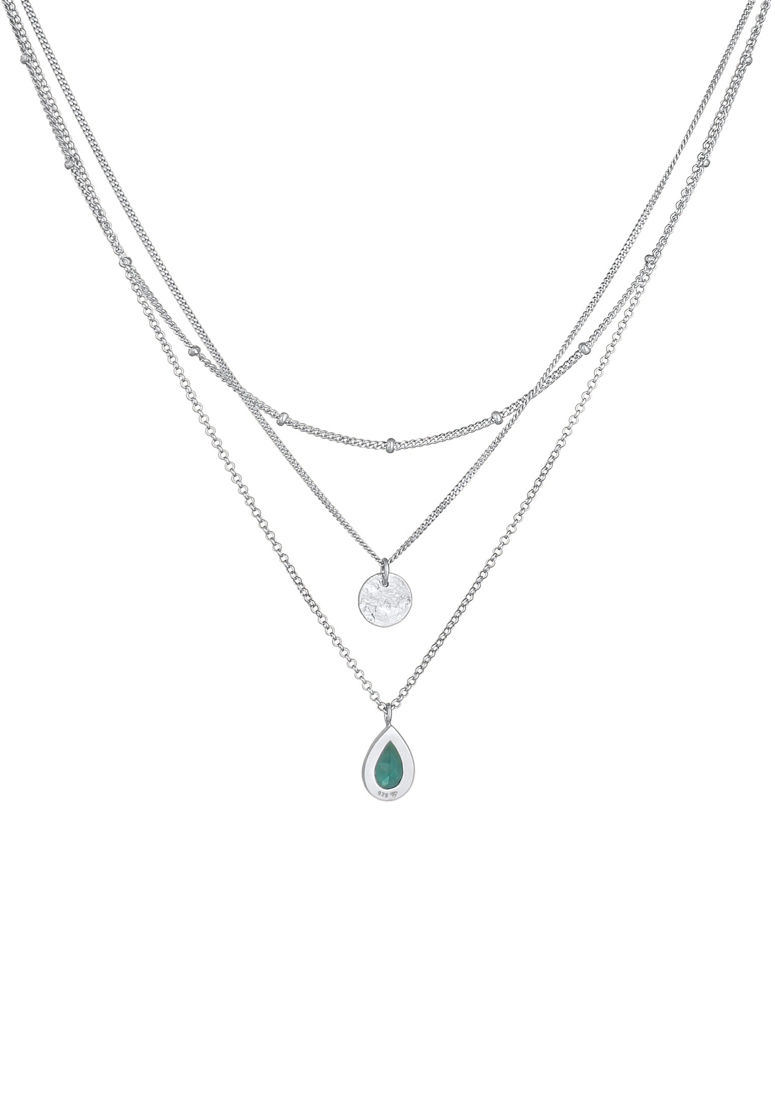 Elli Premium Silberkette »Halskette Layer Quarz Plättchen 925 Silber«