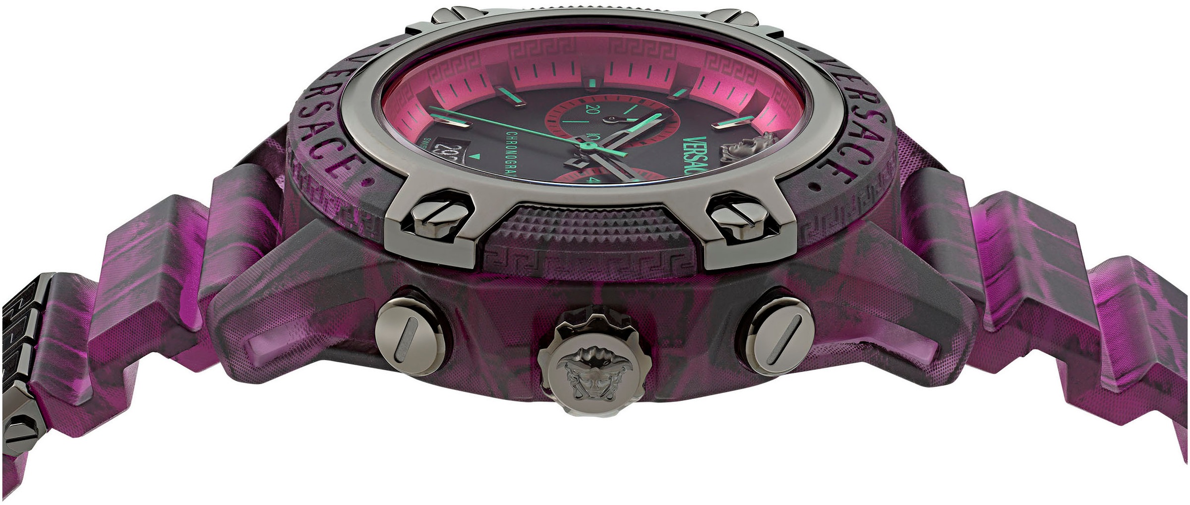 Versace Chronograph »ICON ACTIVE«, Quarzuhr, Armbanduhr, Damenuhr, Herrenuhr, Swiss Made, Polyurethanband