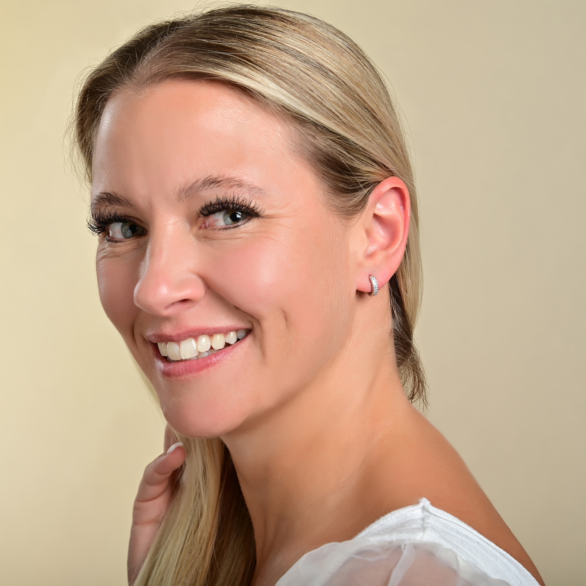 Adelia´s Paar Creolen »Damen Ohrringe ¿ Klappcreole aus 925 Silber mit Zirkonia«