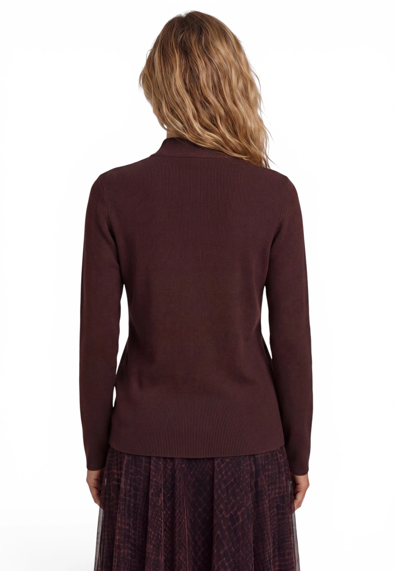Zero Rundhalspullover »Feinstrickpullover mit Stehkragen«