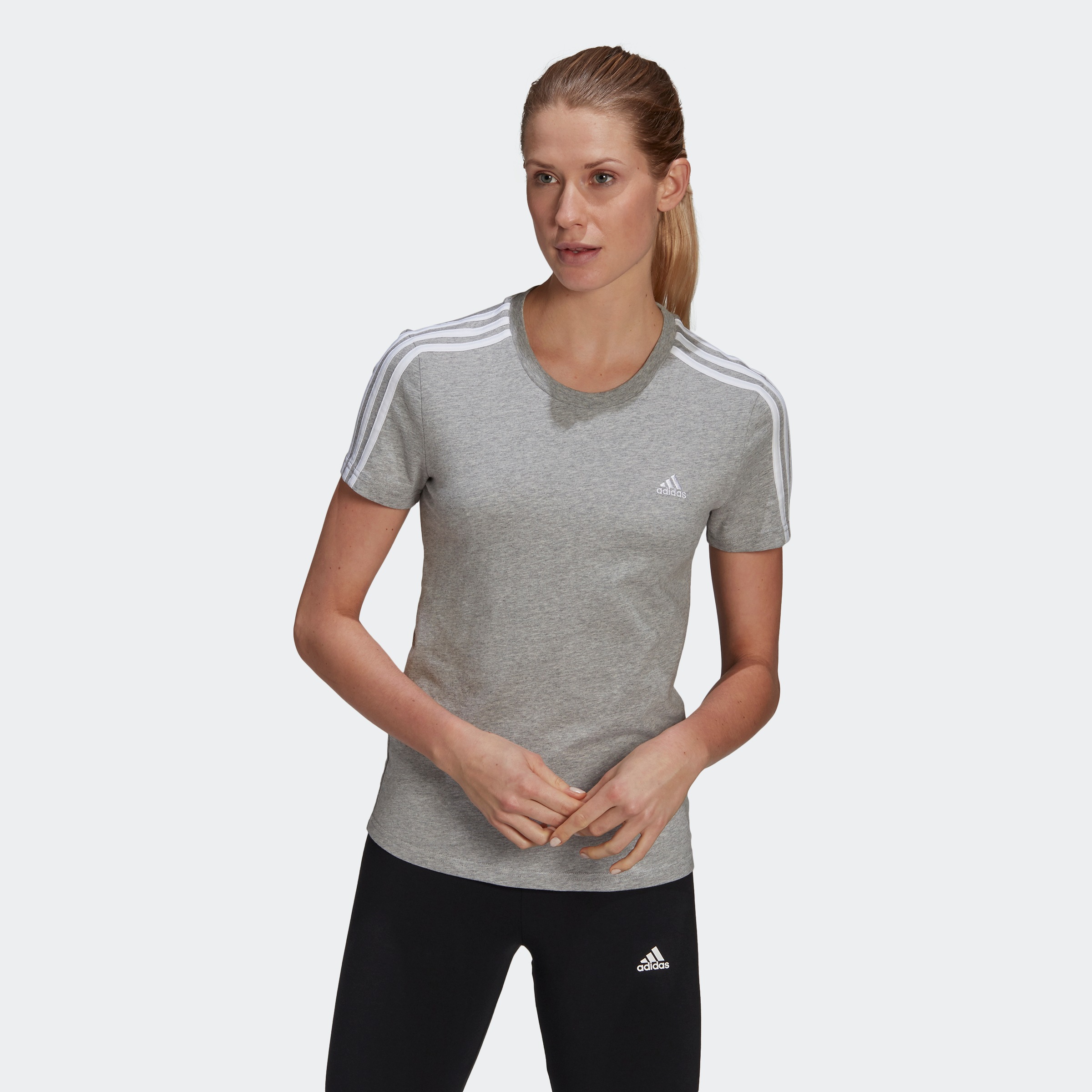 adidas Performance T-Shirt »LOUNGEWEAR ESSENTIALS SLIM 3-STREIFEN«