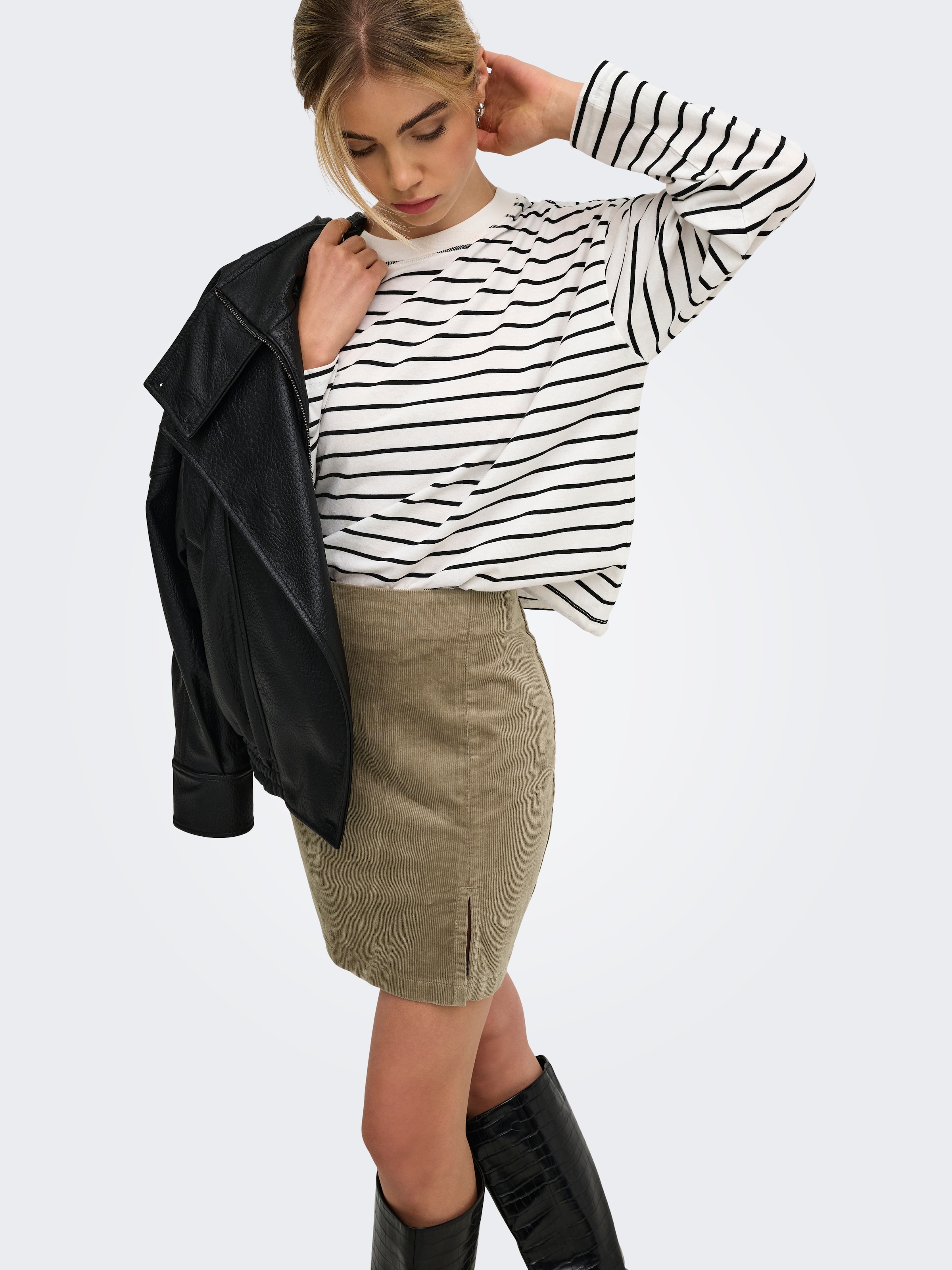 ONLY Cordrock »ONLFLORA HW CORD SHORT SLIT SKIRT PNT« Baumwollmischung