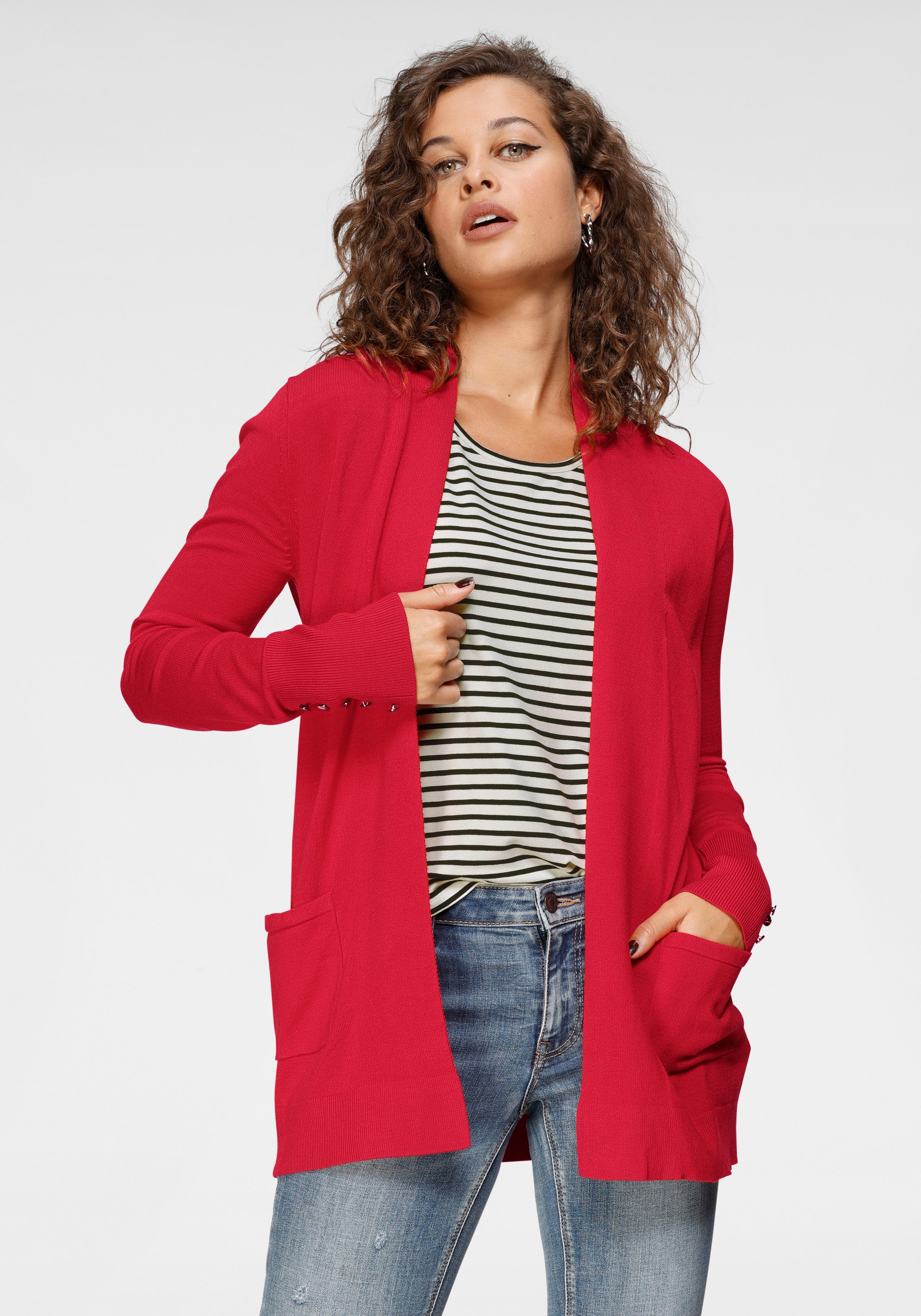 Laura Scott Strickjacke, mit Zierknöpfen