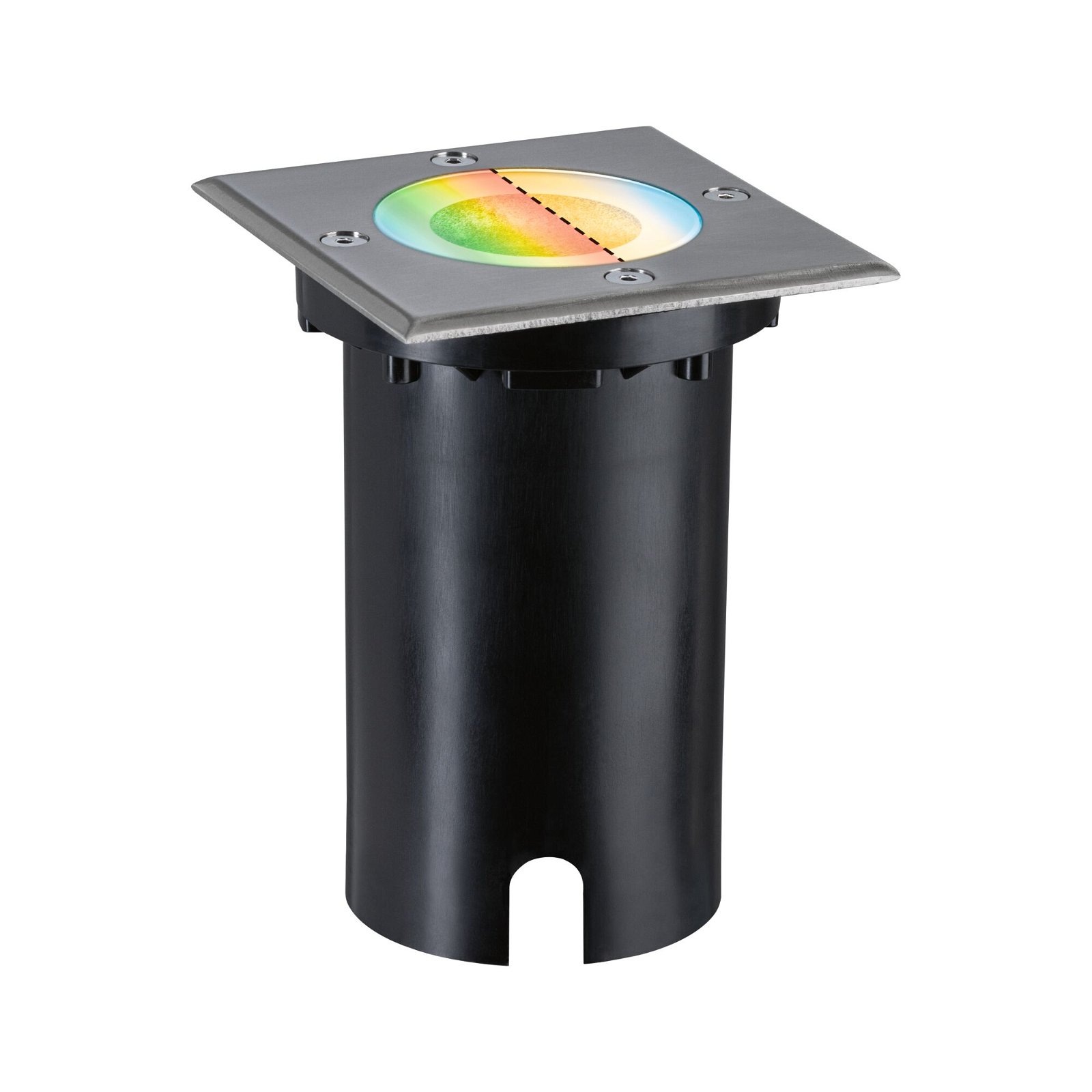 Paulmann LED Einbauleuchte »Floor eckig 110x110mm RGBW+ 4,9W 300lm 230V Eisen gebürstet Aluminium«, 1 flammig, Bodeneinbauleuchte Smart Home Zigbee 3.0 IP67