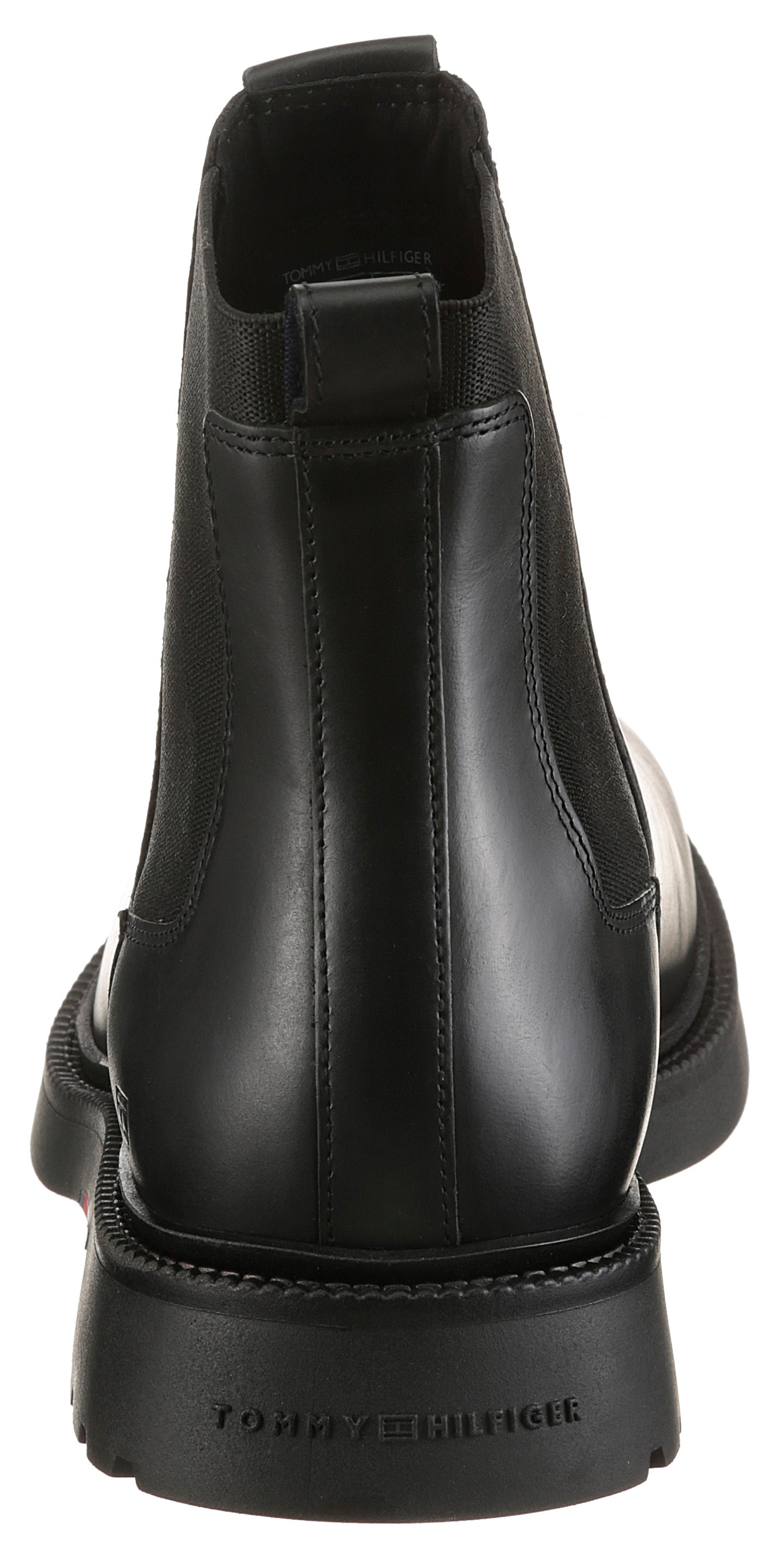 Tommy Hilfiger Chelseaboots »HILFIGER COMFORT LWT LTH CHELSEA«  , Stiefelette, Businessschuh mit Stretcheinsatz und Anziehlasche