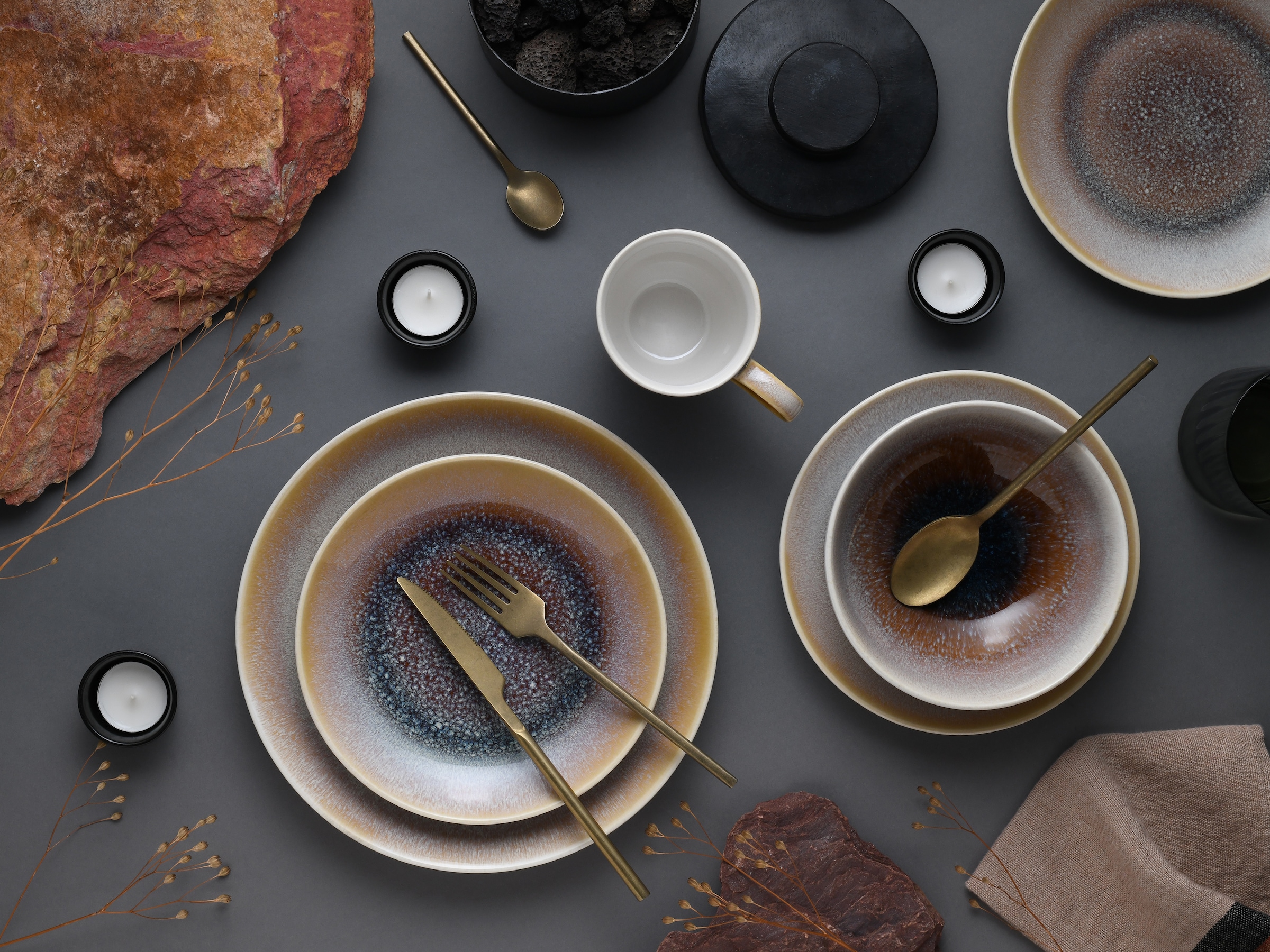 CreaTable Kombiservice »Caldera, Kombi-Service, 16-tlg« Reaktivglasur