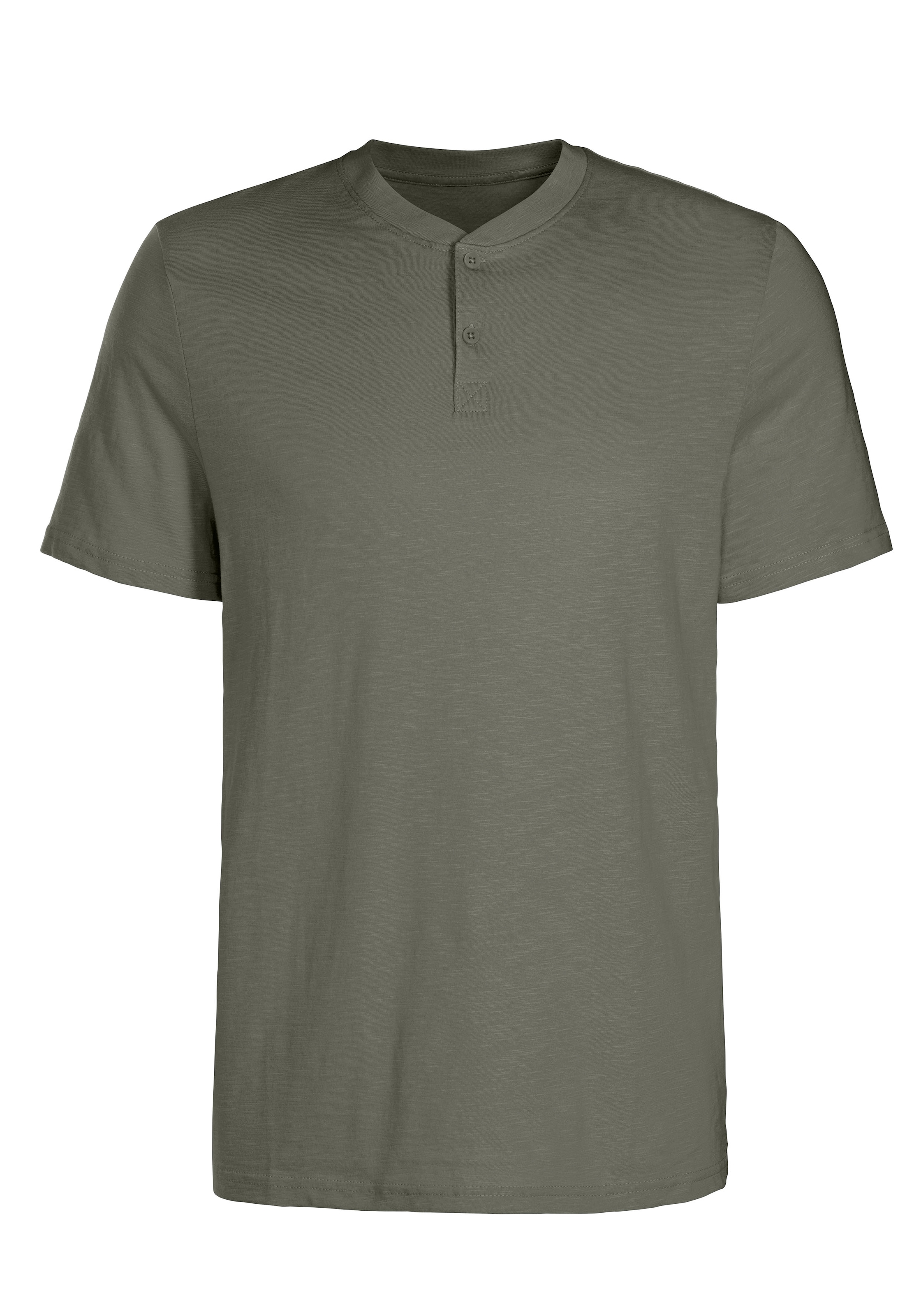 H.I.S Kurzarmshirt, (Packung, 2), mit Henleykragen aus strukturierter Baumwoll-Qualität