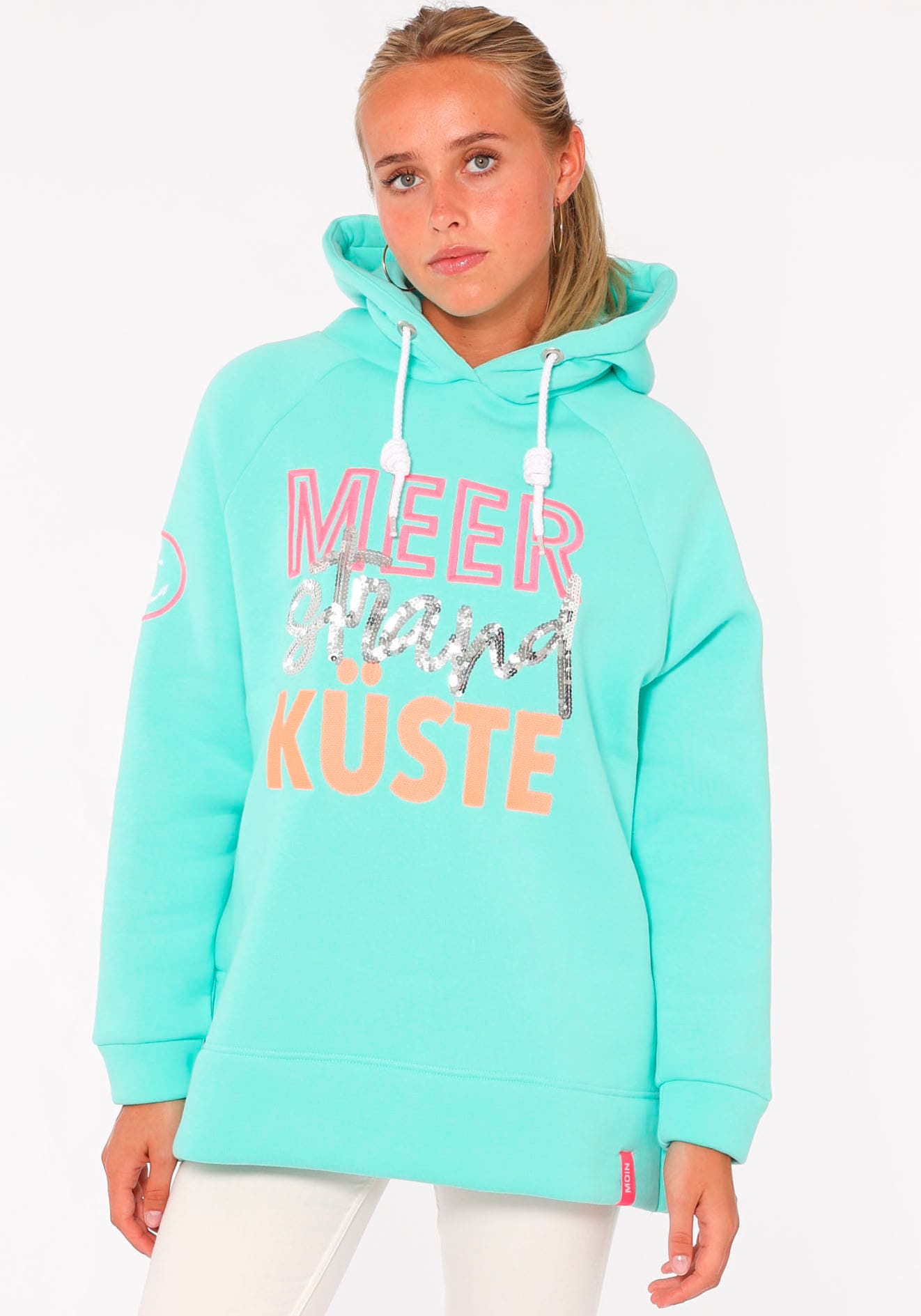 Zwillingsherz Hoodie »Meer Strand Küste«, mit auffälligem Schriftzug-Print