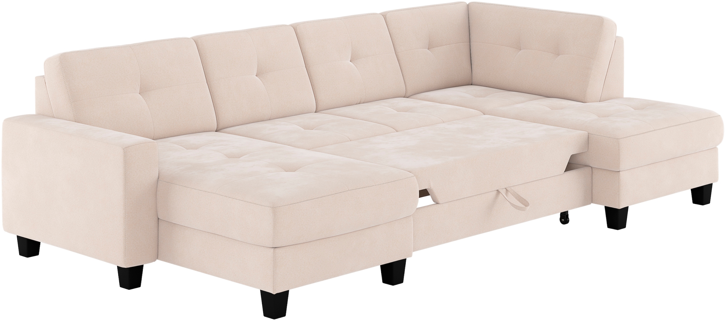Places of Style Wohnlandschaft »Varese«, Kreuznaht in beige