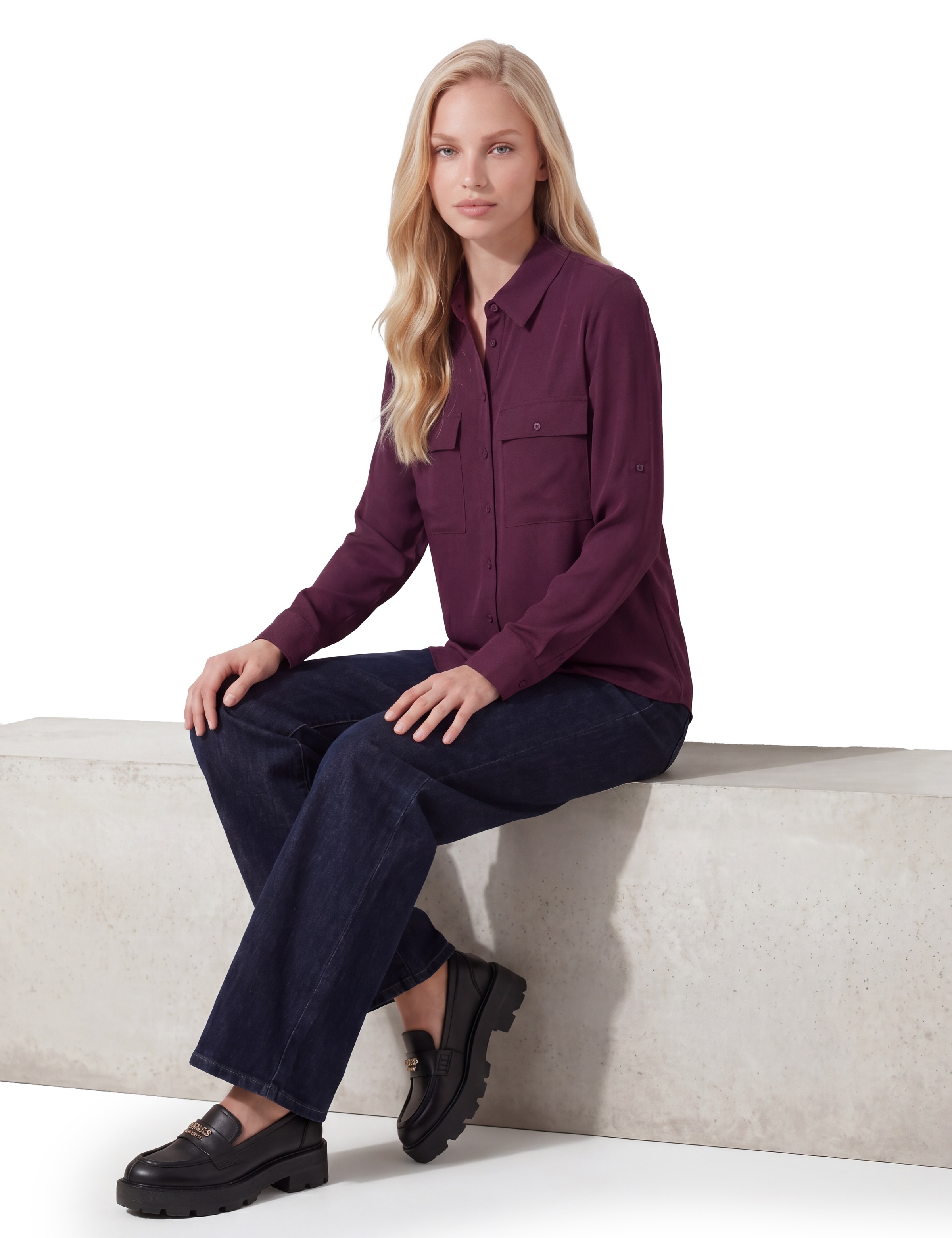 Guess Hemdbluse »ANNAMARIA EQUIPMENT LS SHIRT« in Viskosequalität, Regular Fit