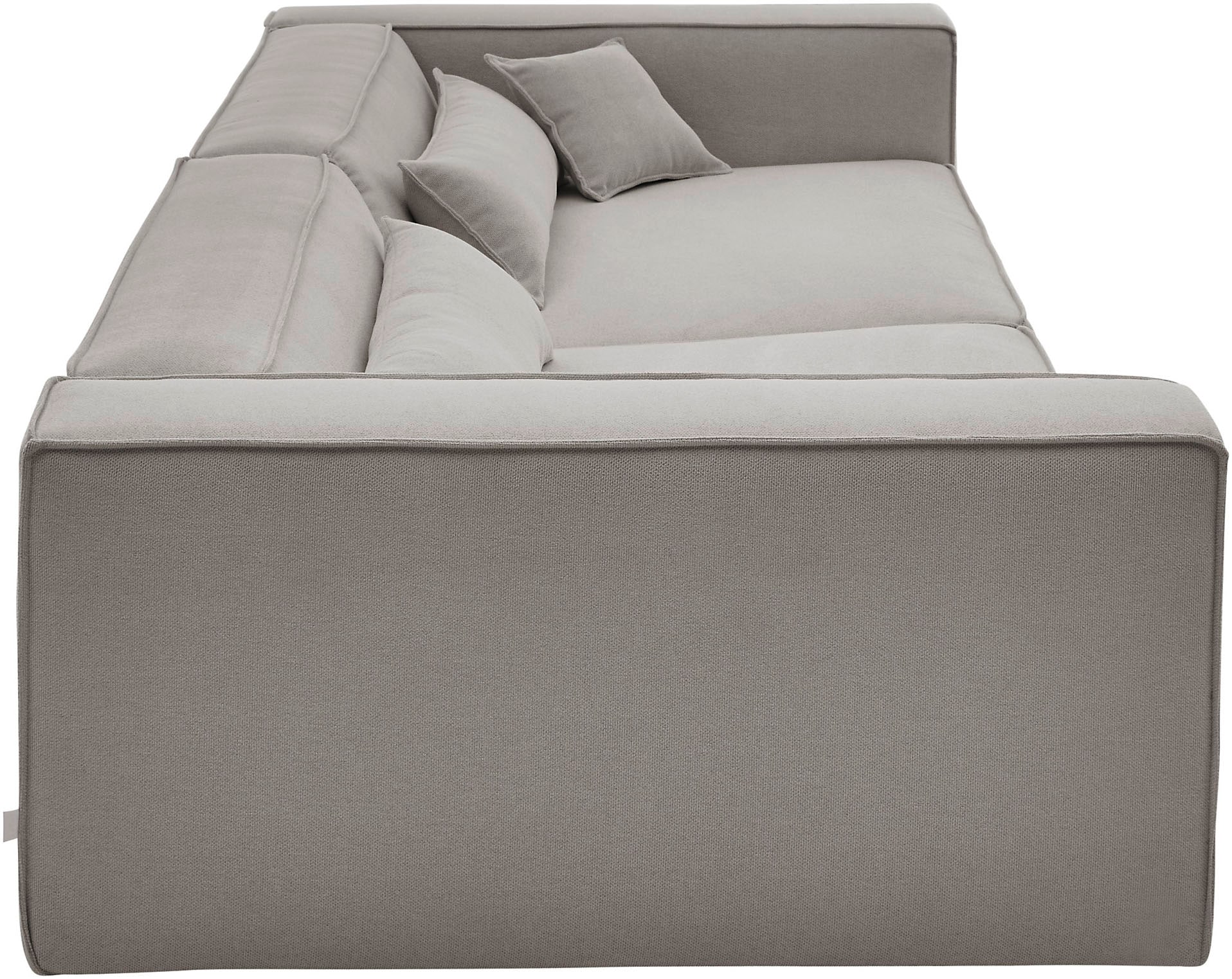 LeGer Home by Lena Gercke 3-Sitzer »PIARA, XXL Sofa mit Kedernaht, Big-Sofa in Cord oder Leinenoptik«, schwarze Füße, bequemer Sitzkomfort, extra tiefe Sitzfläche
