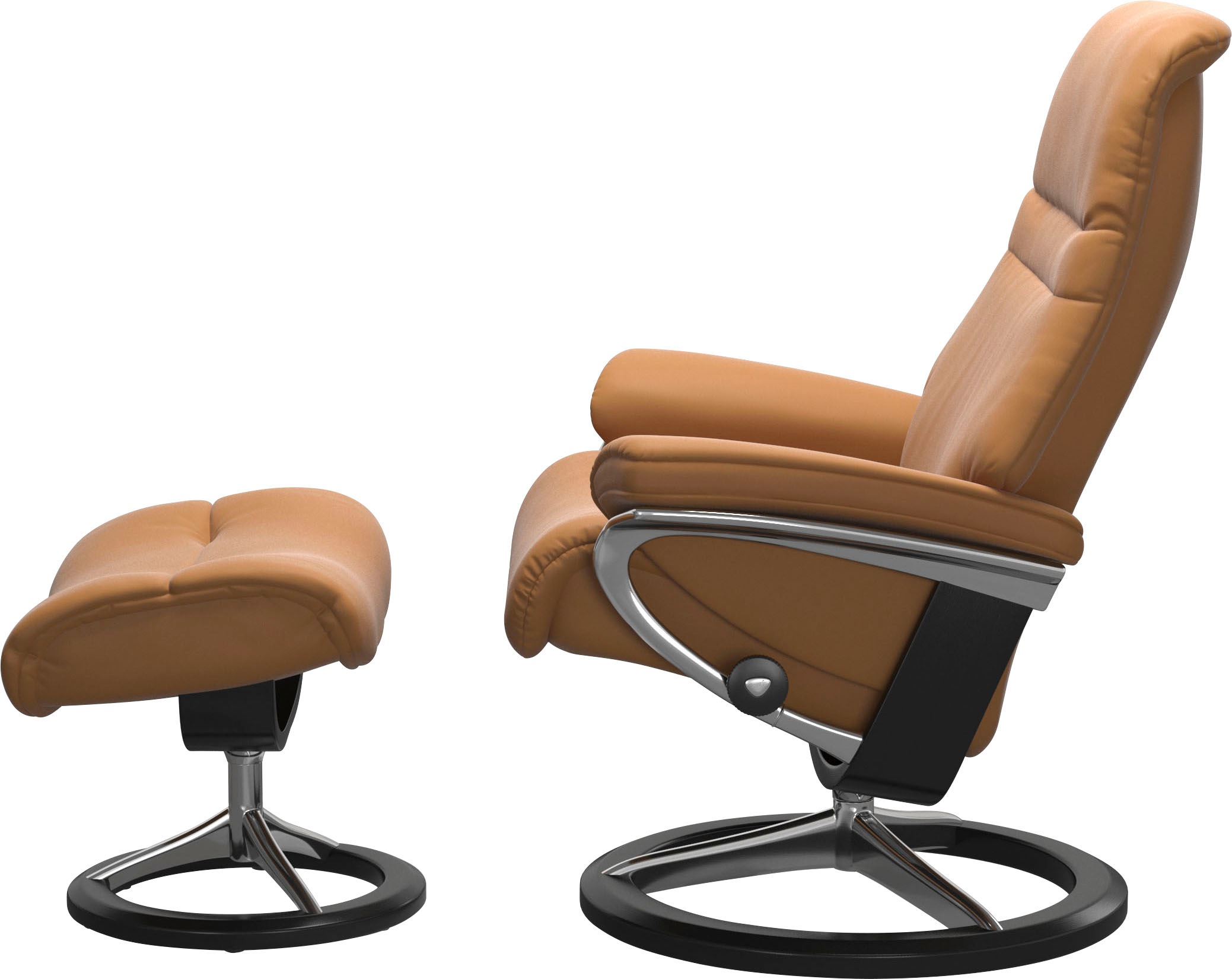 Stressless® Relaxsessel »Sunrise«, (Set, Relaxsessel mit Hocker), mit Signature Base, Größe L, Gestell Schwarz