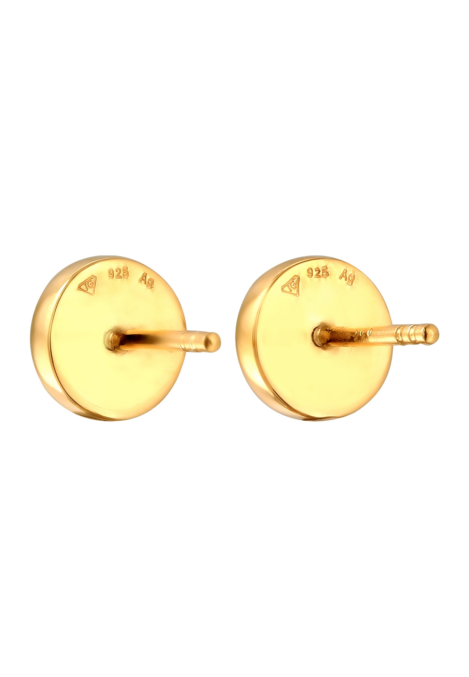 Elli Paar Ohrstecker »Ohrringe Ohrstecker Rund Emaille 925 Sterling Silber vergoldet«