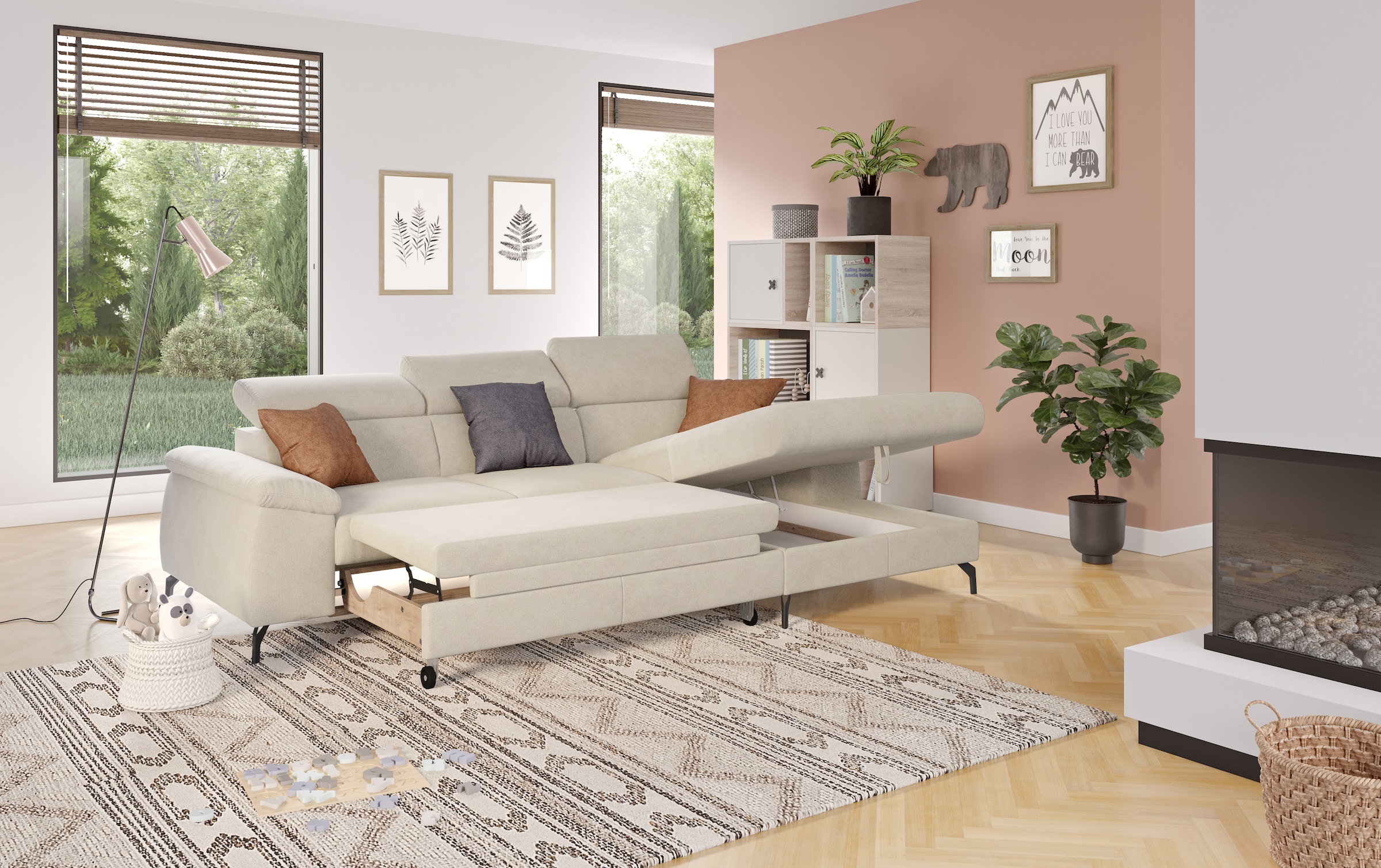 COTTA Ecksofa »Kitty L-Form«, Modern, L-Form, Bodenfreiheit 12,5 cm