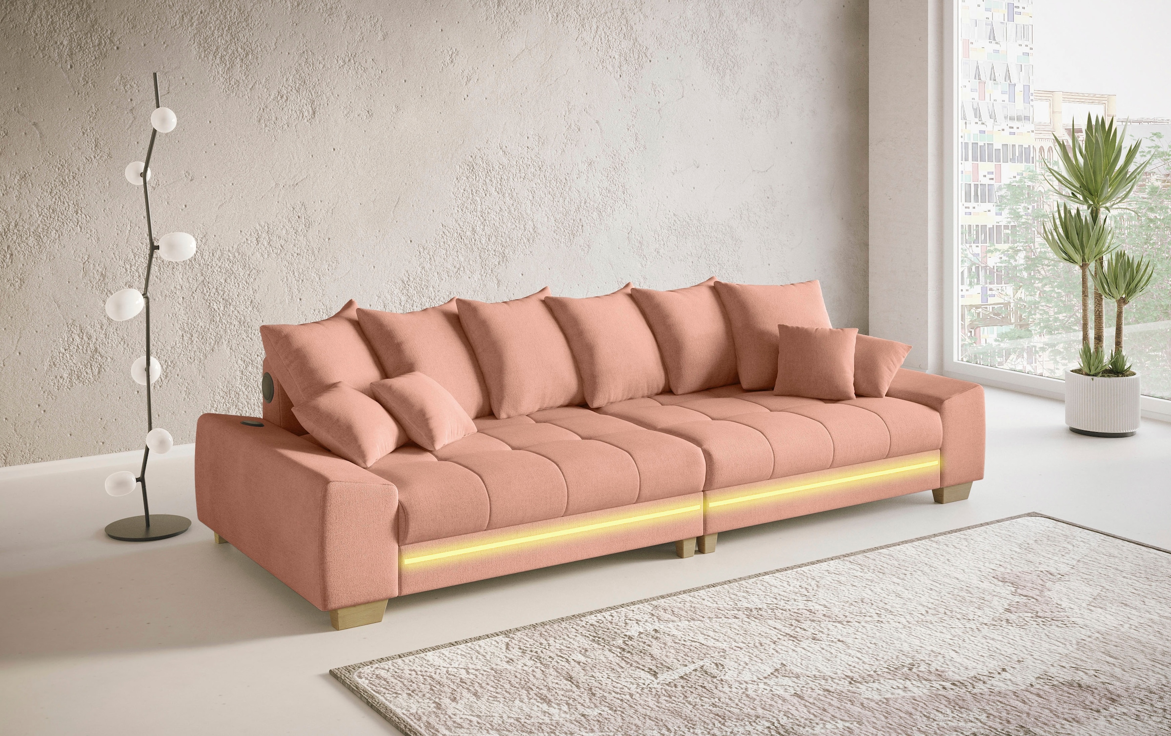 Mr. Couch Big-Sofa »Nikita II«, mit RGB-LED, Bluetooth-Soundsystem, Kaltschaum