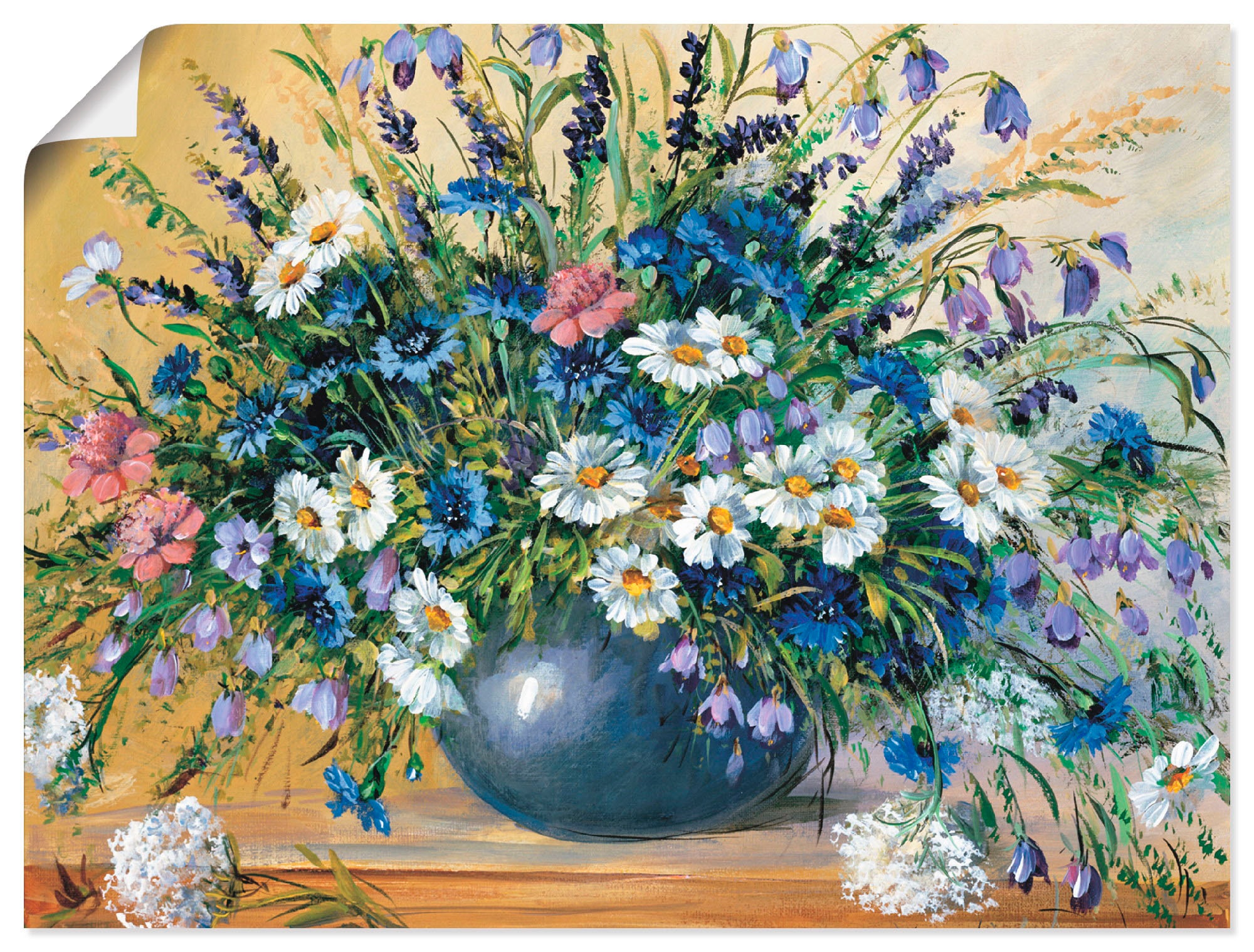 Artland Wandbild »Vase mit Kornblumen«, Blumen, (1 St.), als Leinwandbild, Poster, Wandaufkleber in verschied. Größen