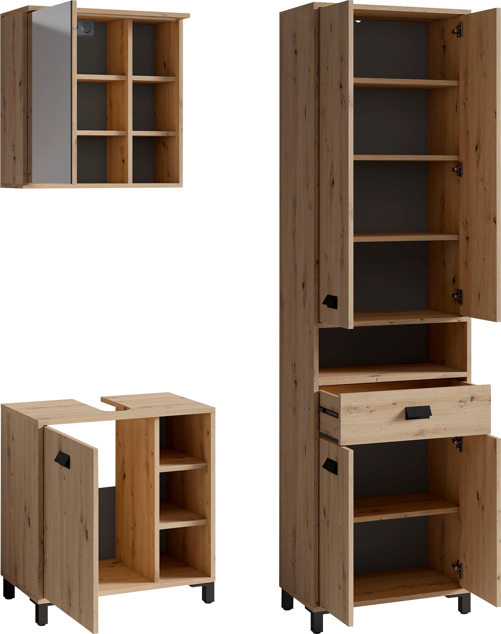 byLIVING Badmöbel-Set »Wellness«, (3 St.)