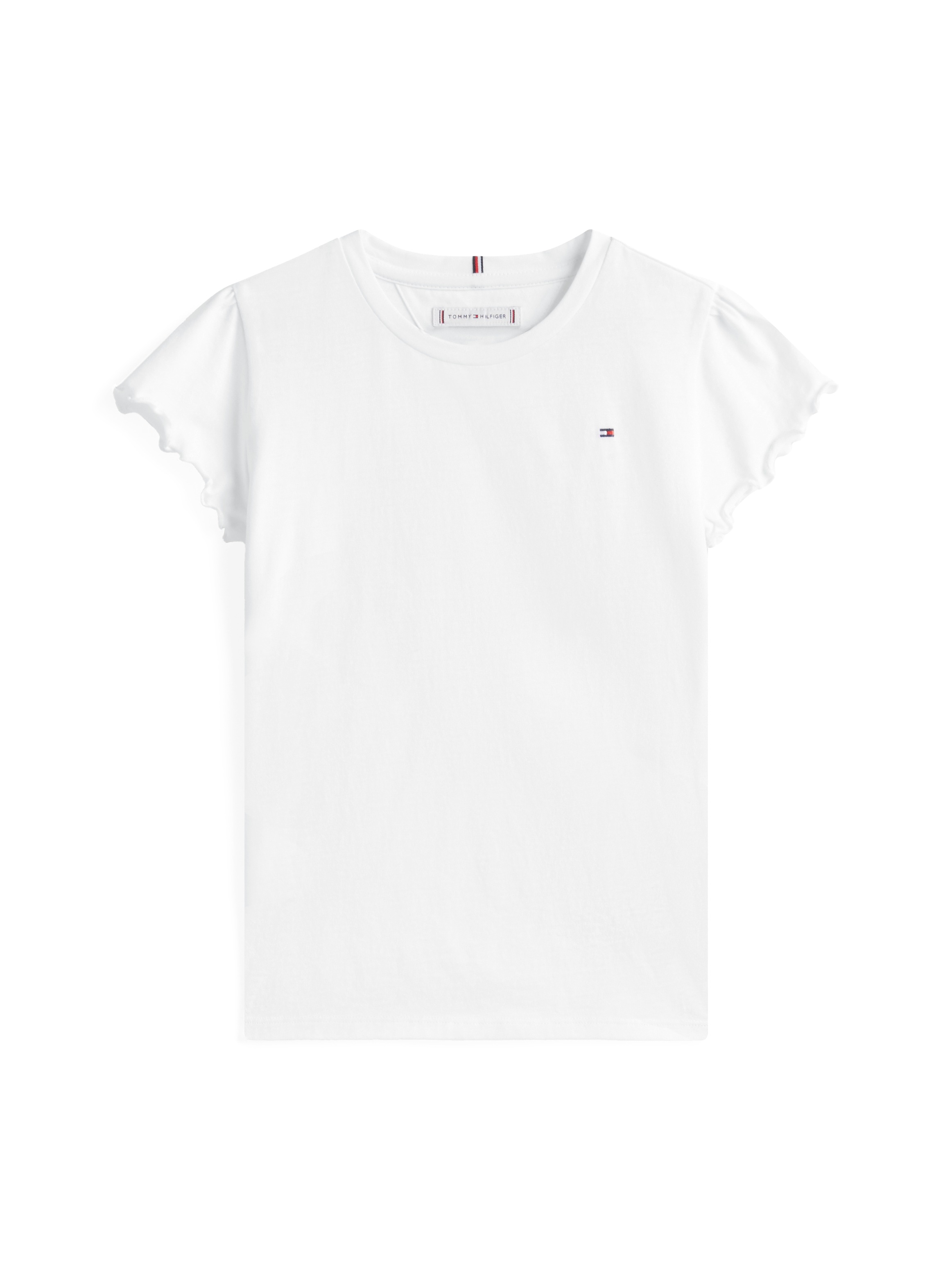 Tommy Hilfiger T-Shirt »ESSENTIAL RUFFLE SLEEVE TOP«, mit gewelltem Ärmelabschluss