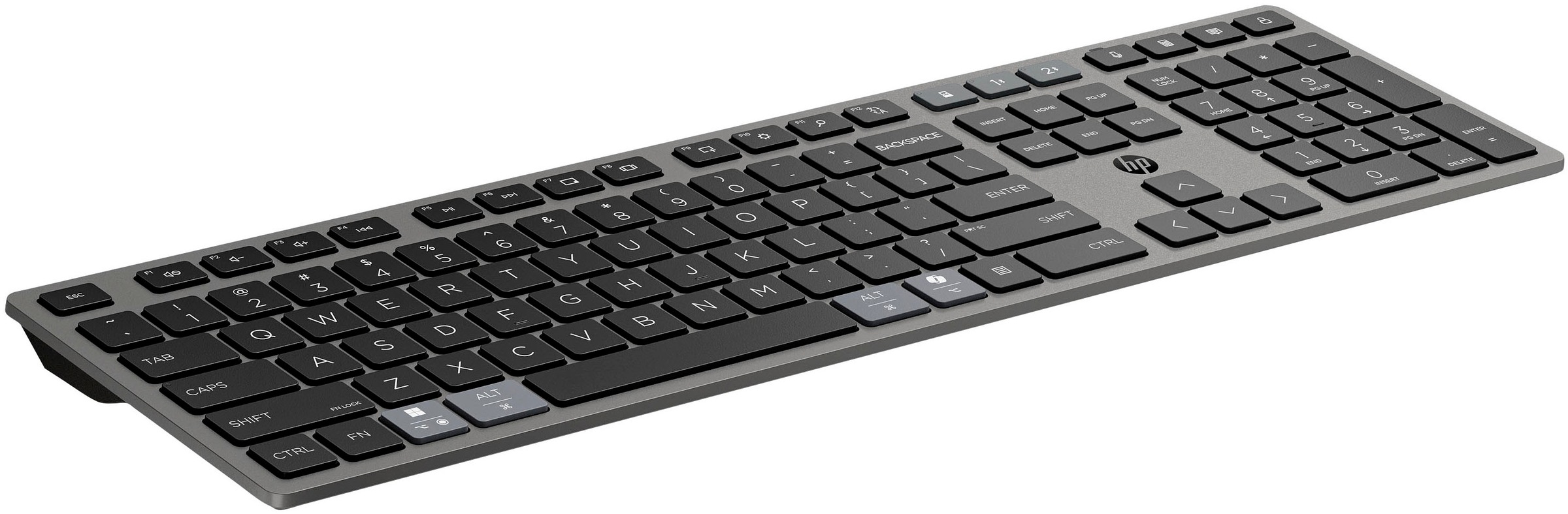 HP Wireless-Tastatur »720« (Fn-Tasten | USB-Anschluss | Ziffernblock | verstellbare Füße)