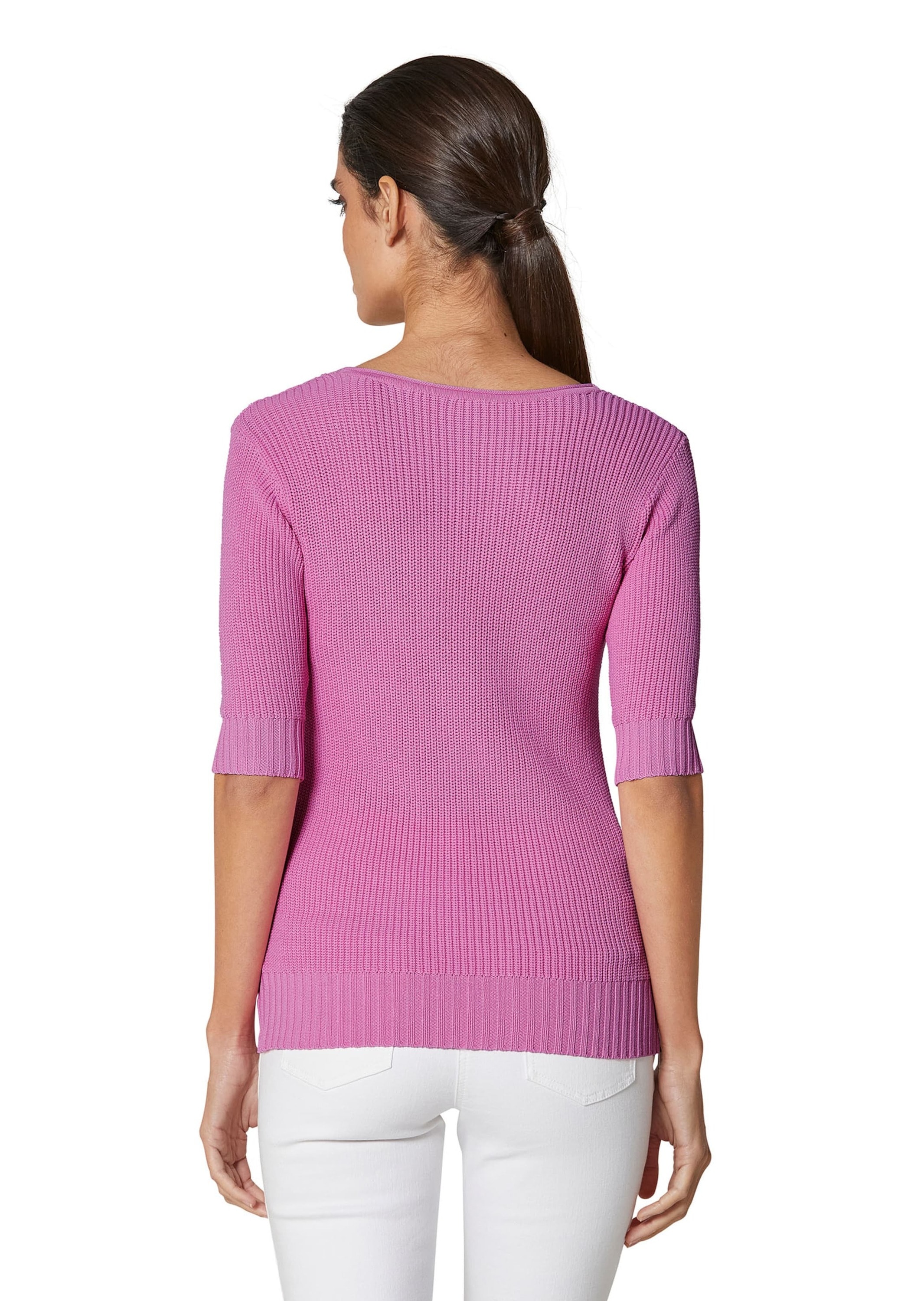 MADELEINE Longpullover »Pullover Strickpullover mit kurzen Ärmeln«
