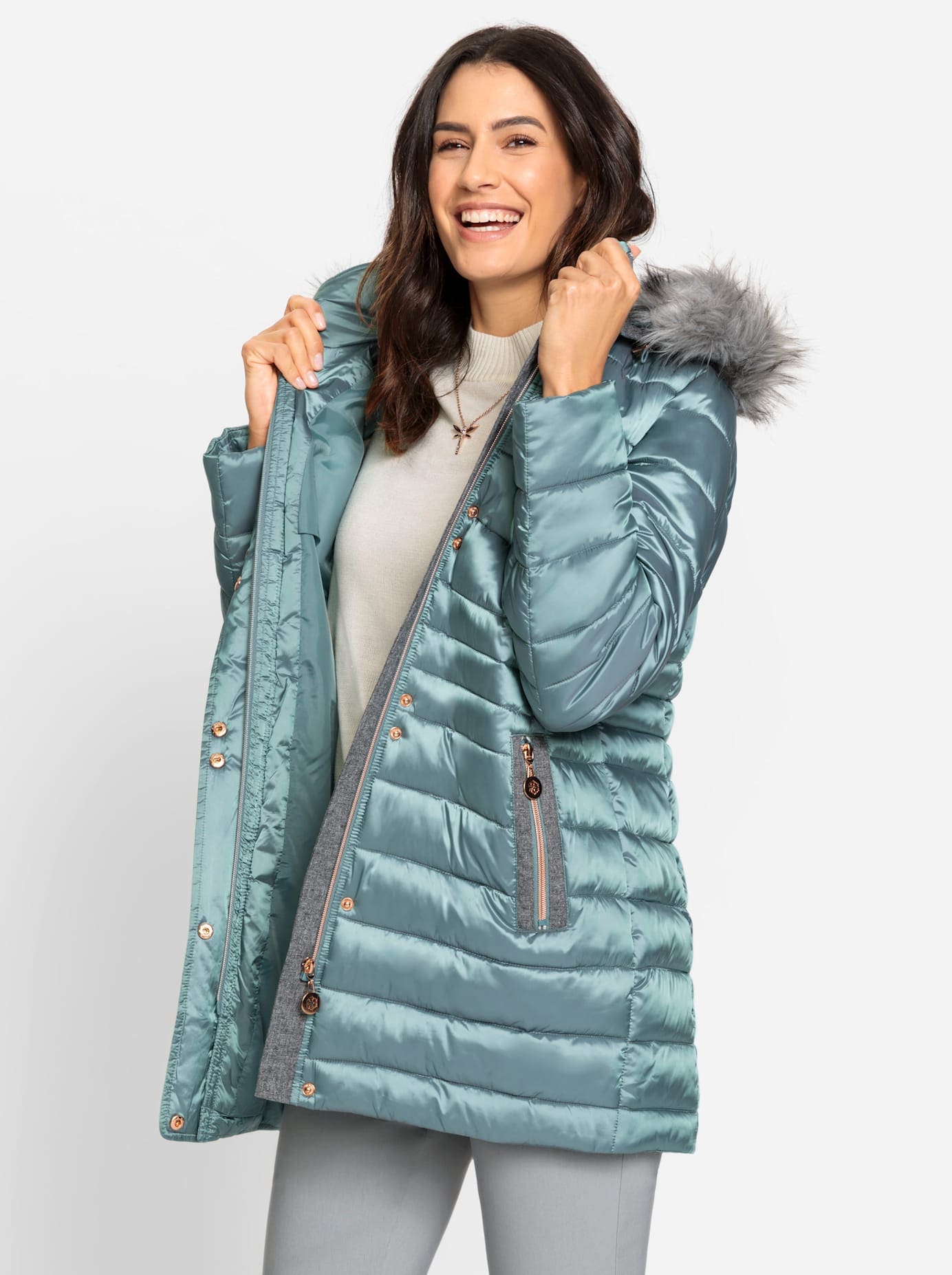 Inspirationen Steppjacke, mit Kapuze