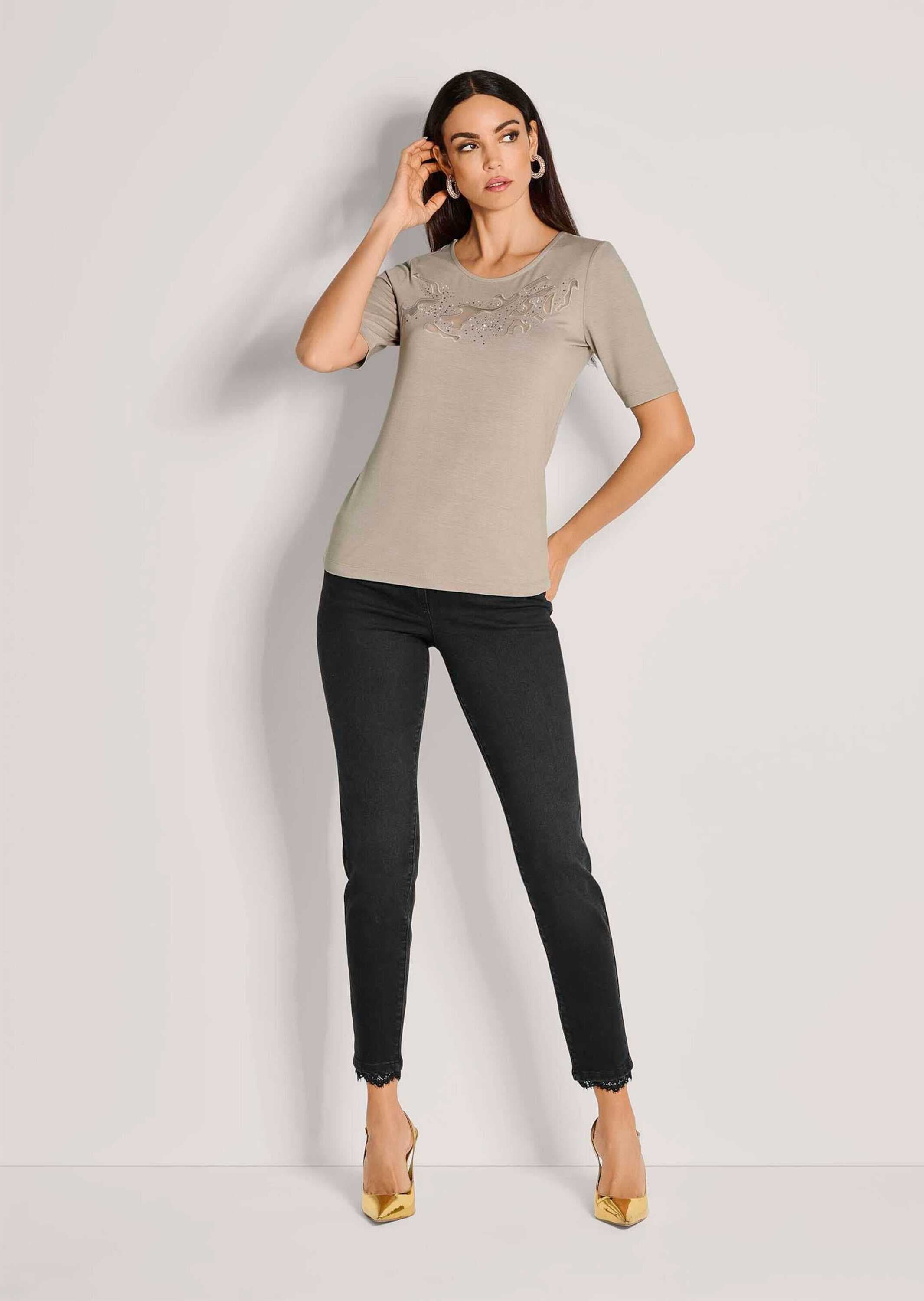 MADELEINE Kurzarmshirt »Shirt Glamouröses Oberteil mit Straßsteinen«