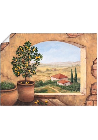 Wandbild »Fenster in der Toskana«, Fensterblick, (1 St.)