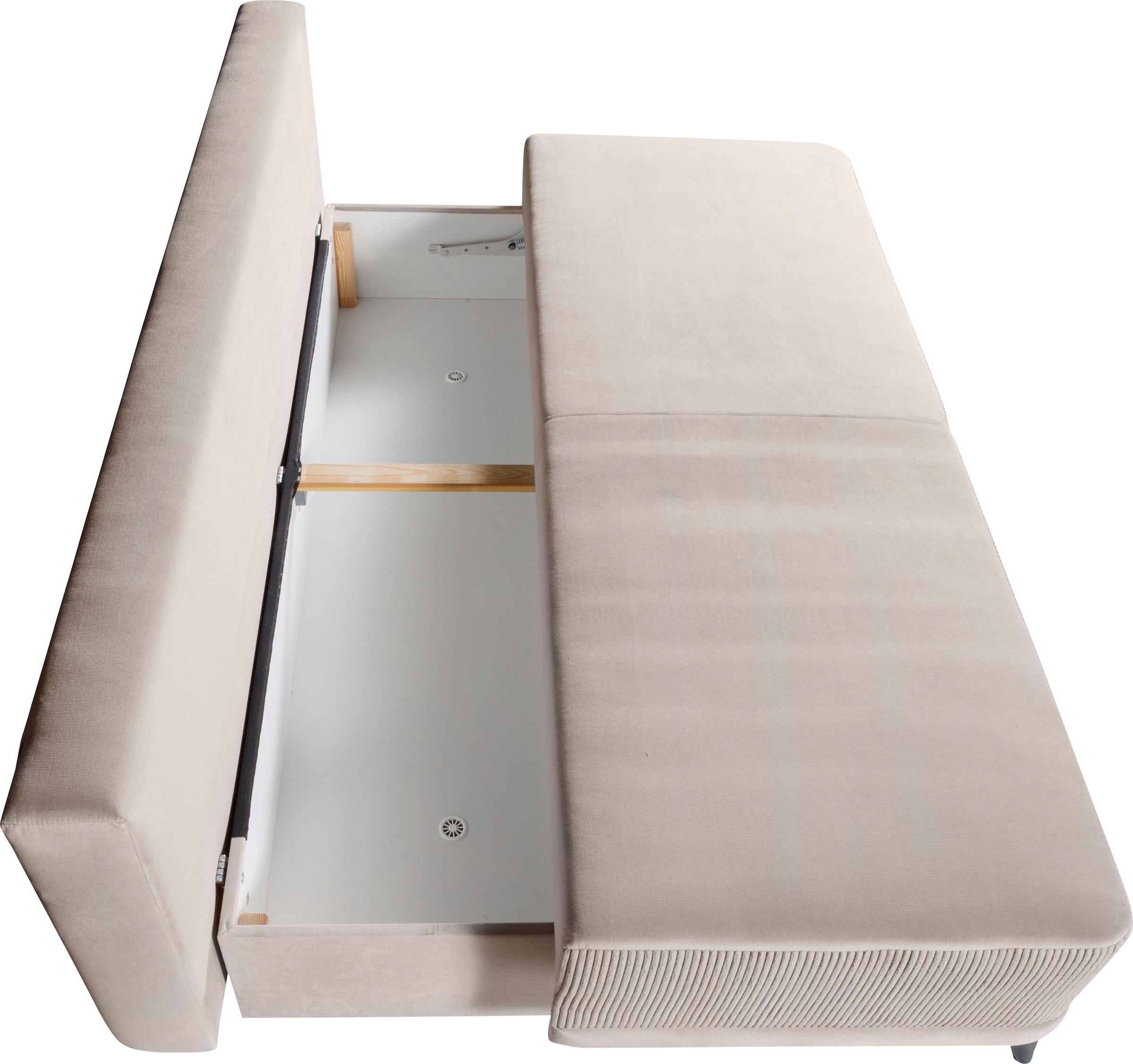 WERK2 Schlafsofa »Rosso 200 cm breit, Federkern, Bettkasten, Bettfunktion« Cord, Schlaffunktion, Bettkasten