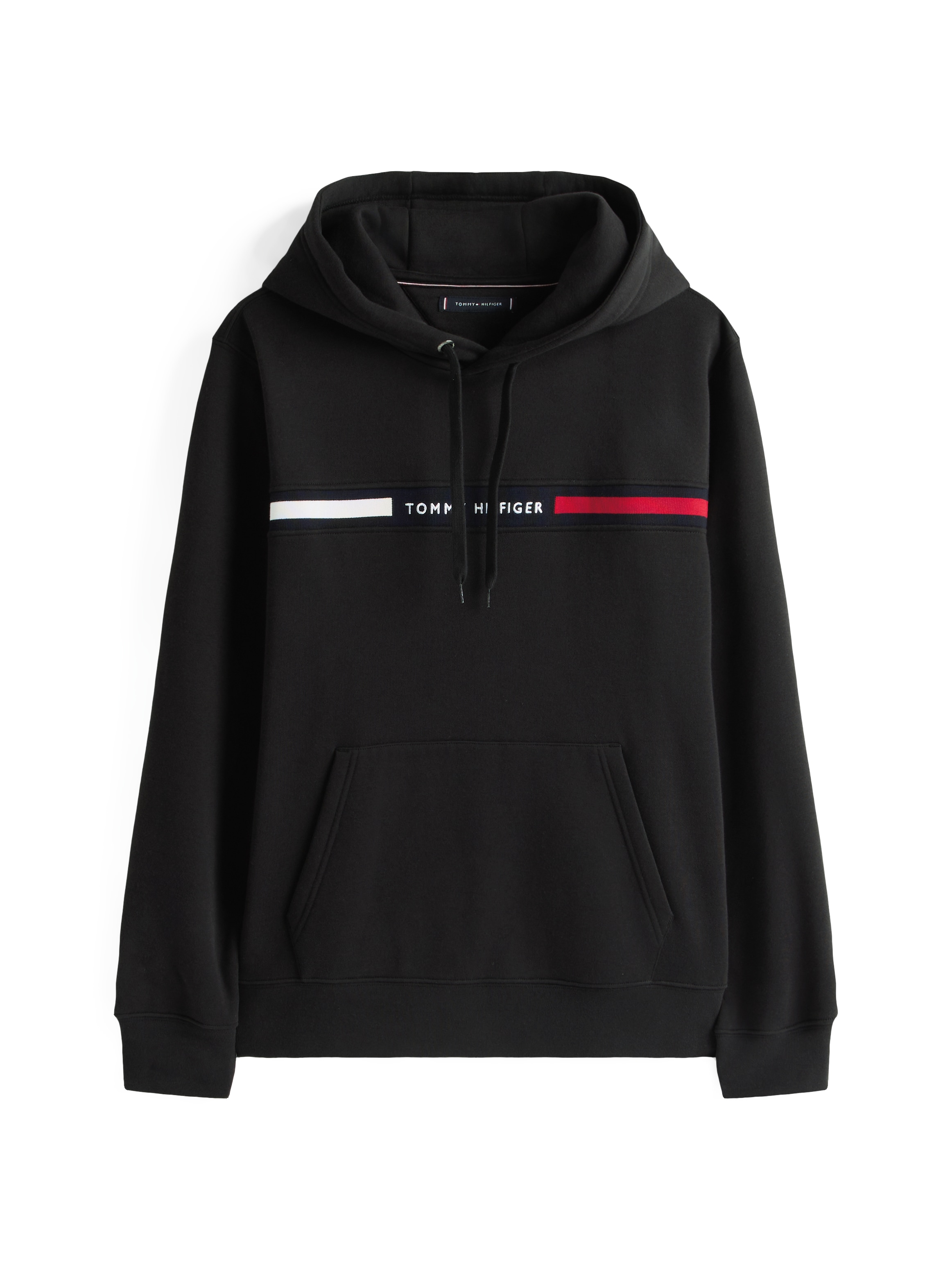 Tommy Hilfiger Kapuzensweatshirt »HILFIGER CHEST INSERT«, unifarben, casual, regular fit, Baumwollmix, Kapuze
