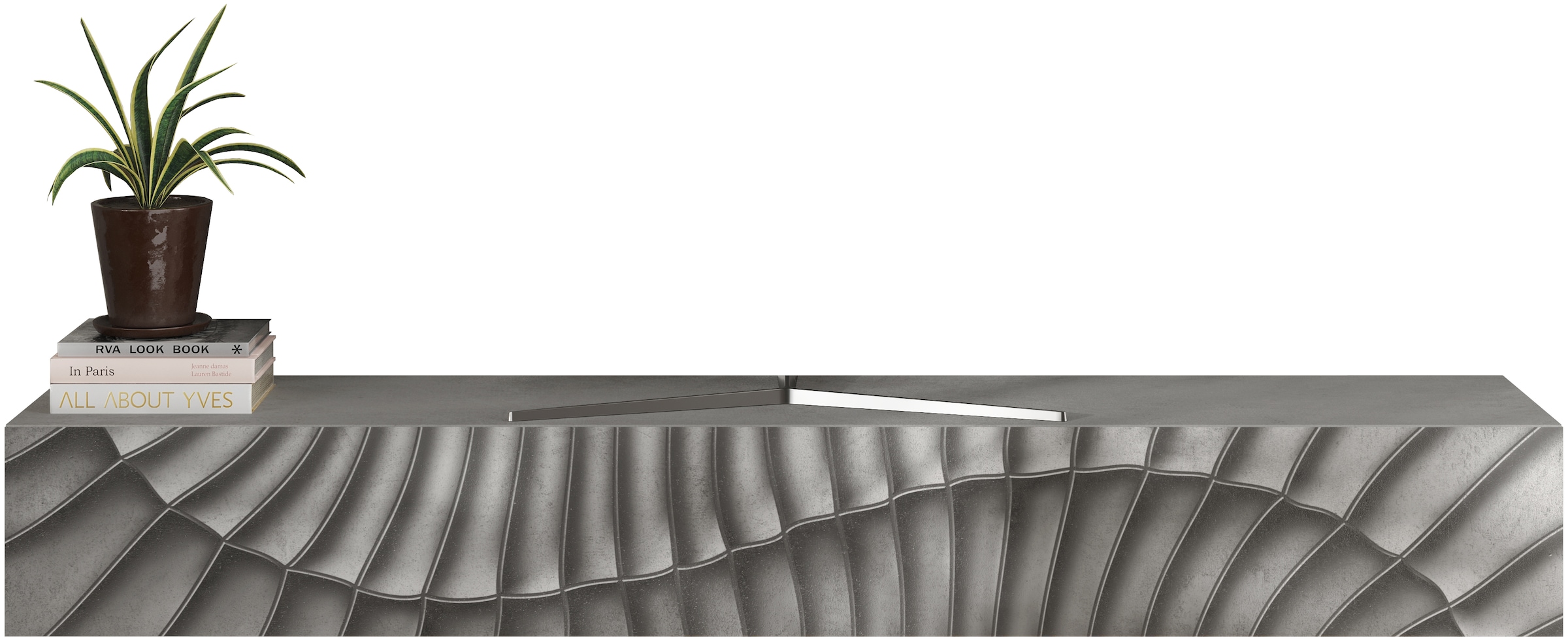 INOSIGN Lowboard »Snake Breite 210 cm, modernes TV-Board hängend mit 1 Klappe,«, TV-Möbel, TV-Schrank, Front mit Siebdruck