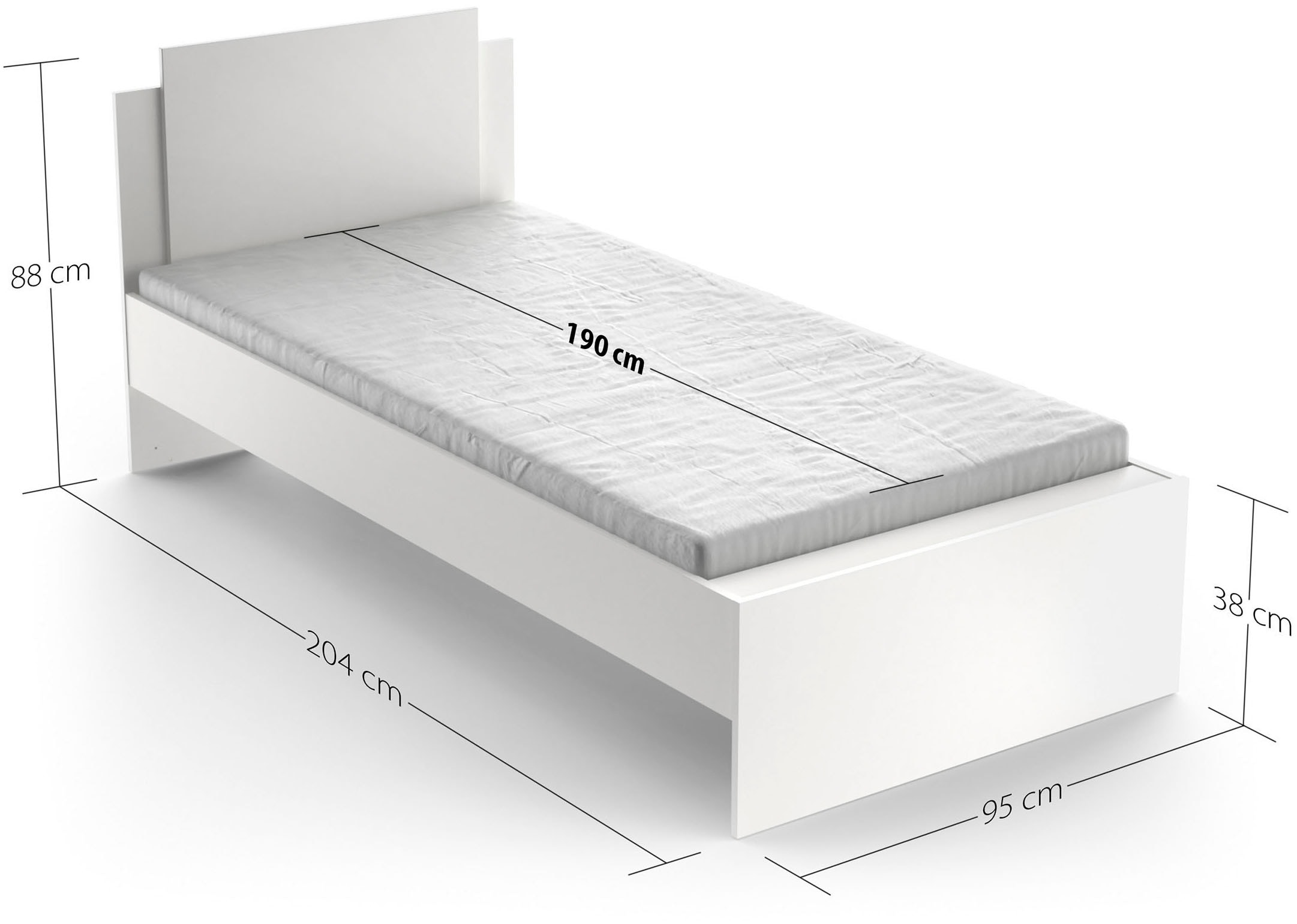 Demeyere GROUP Einzelbett, Liegefläche 90 x 200 cm, ohne Matratze