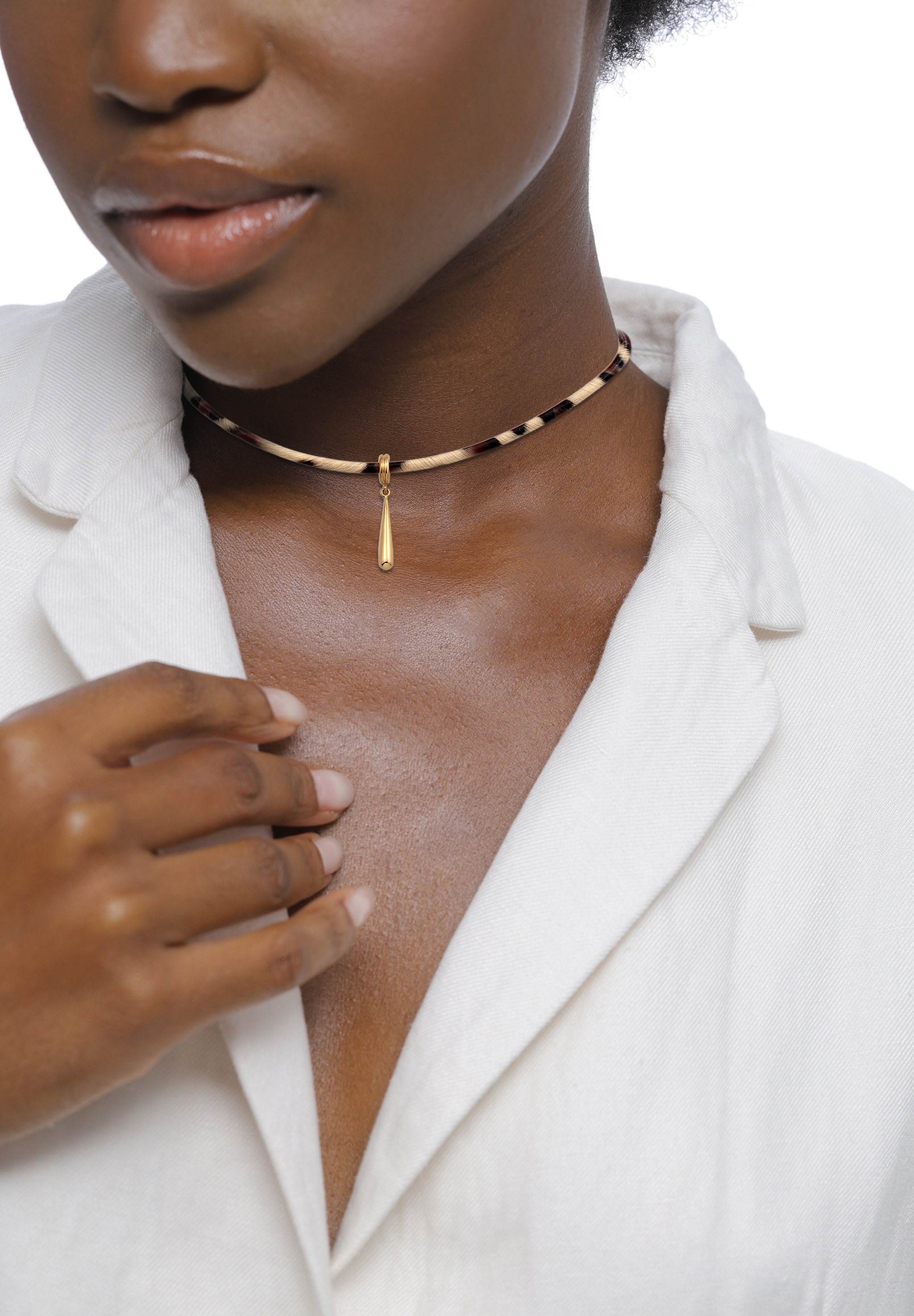 Elli Choker »Halskette Choker mit Tropfen Anhänger 925 Sterling Silber vergoldet«