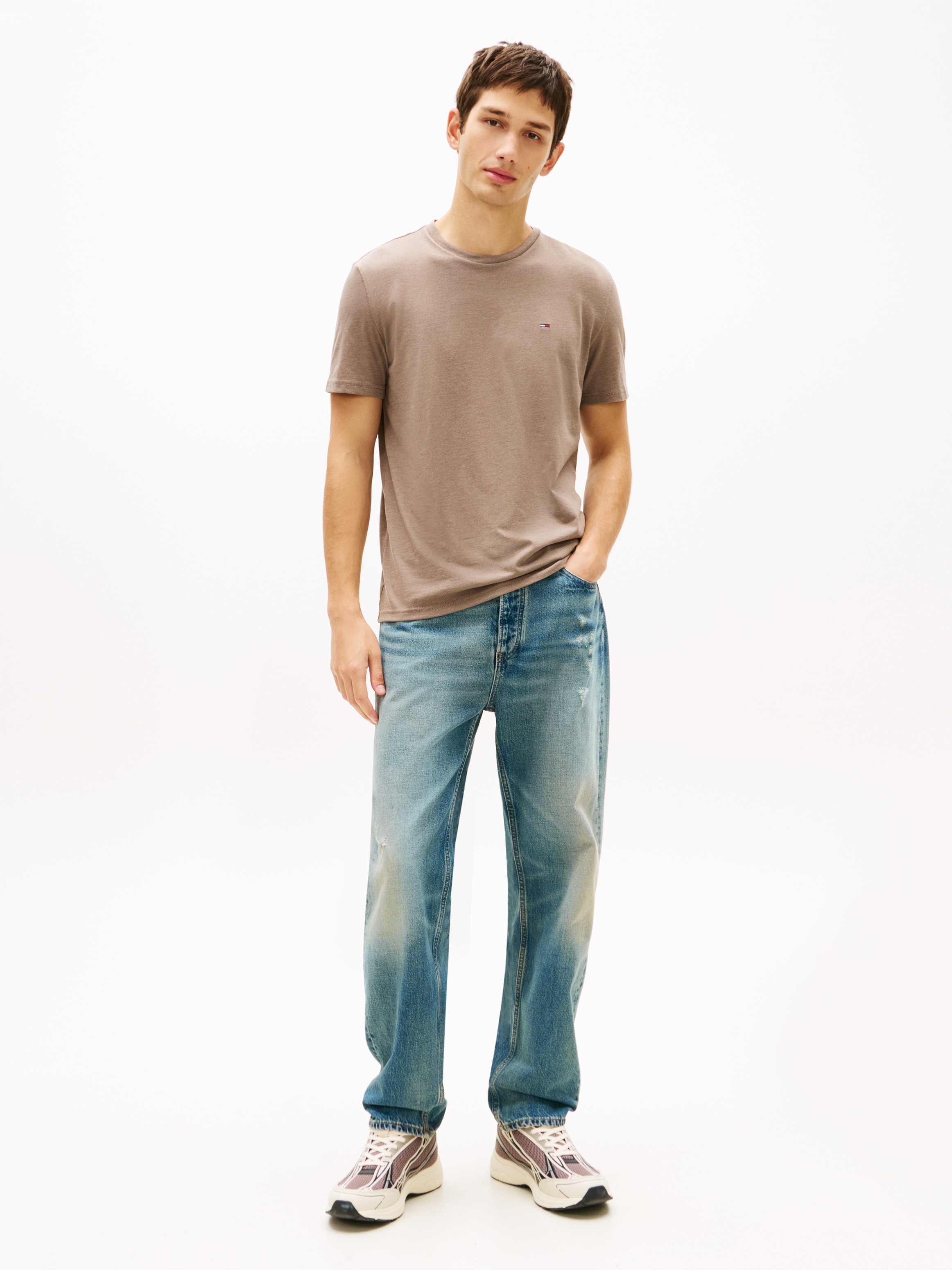Tommy Jeans T-Shirt »TJM XSLIM JASPE HTR TEE EXT« Mit Rundhalsausschnitt