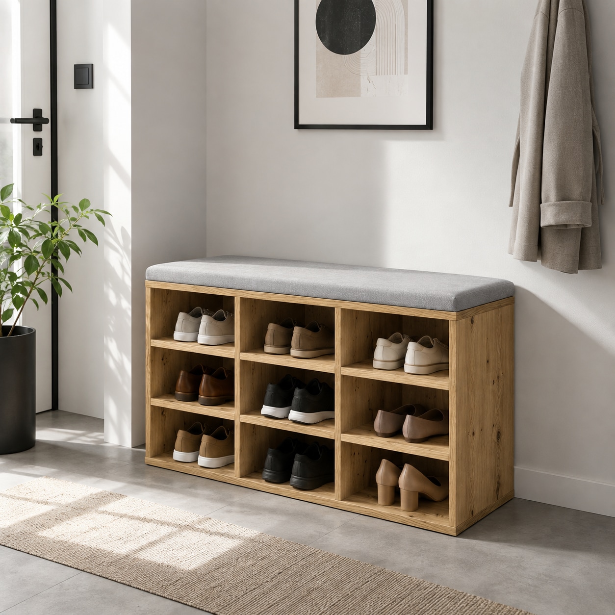 OTTO home Schuhbank »Schuchschrank 80,  Schuhregal, Schuhtruhe, Schuhkommode, Sitzbank« mit bequemer, abnehmbarer Sitzauflage