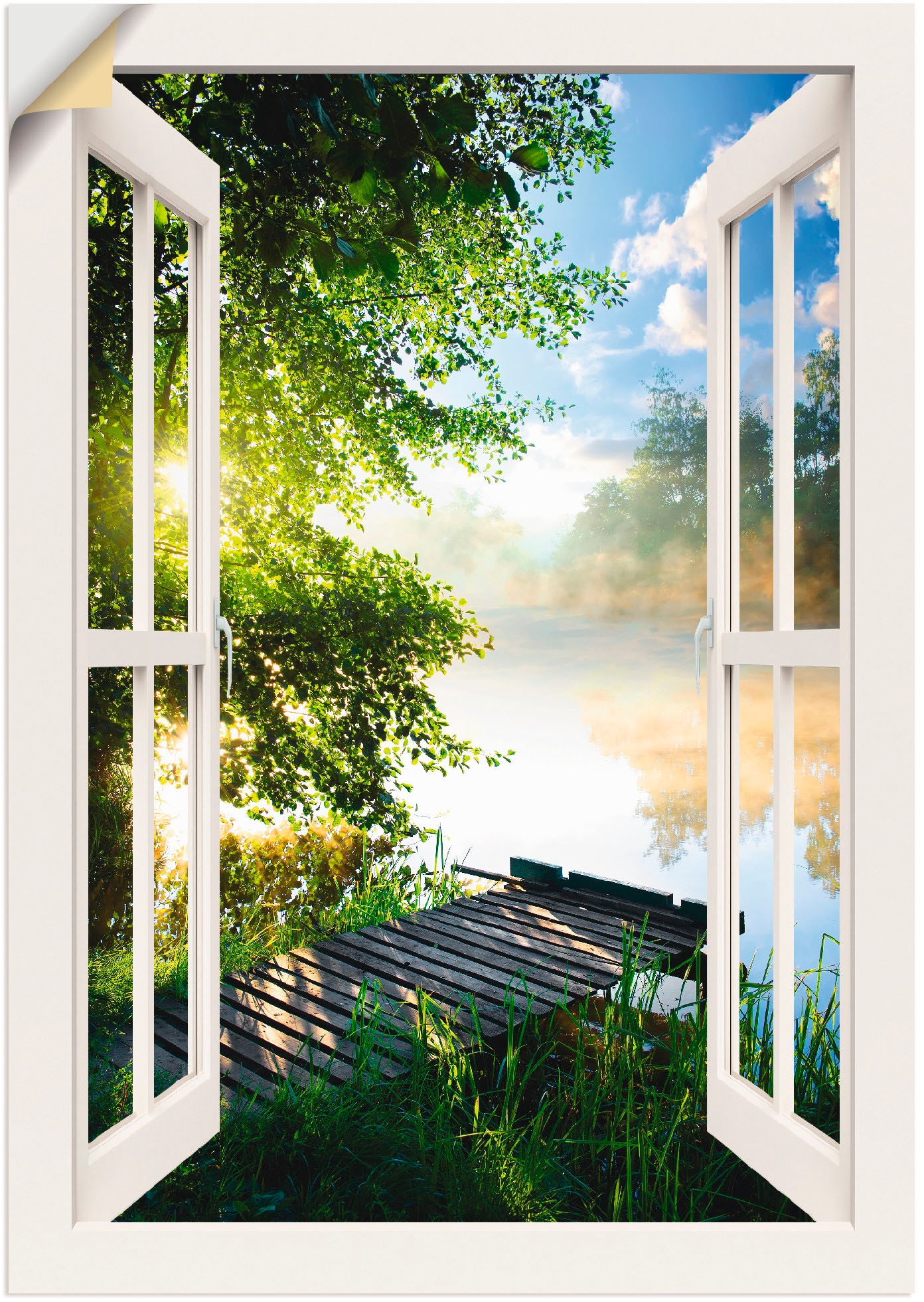 bei als Fluss«, online »Fensterblick Artland in Leinwandbild, oder OTTO Poster Wandaufkleber Alubild, versch. Wandbild am Fensterblick, St.), Größen (1 Angelsteg
