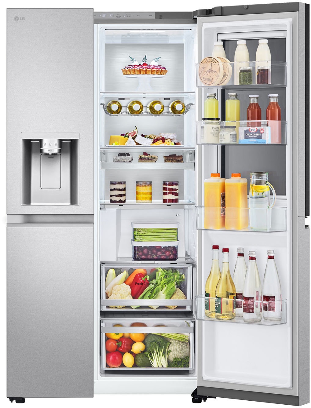 LG Side-by-Side X-Serie »GSXE90MBAD«, großes Wein- und Flaschenregal