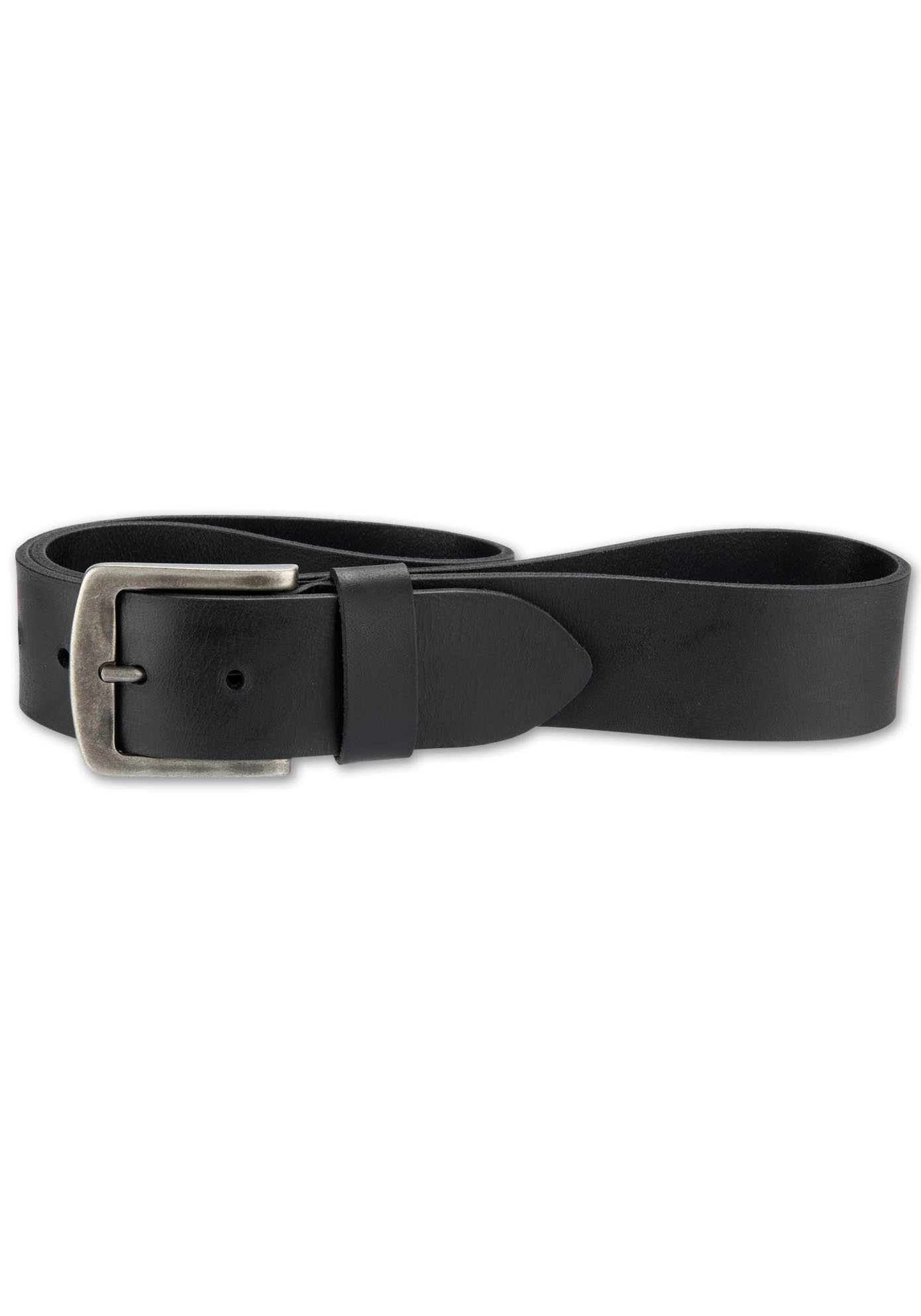 Bernd Götz Herren Ledergürtel mit silberfarbener Schließe in schwarz, Größe 85