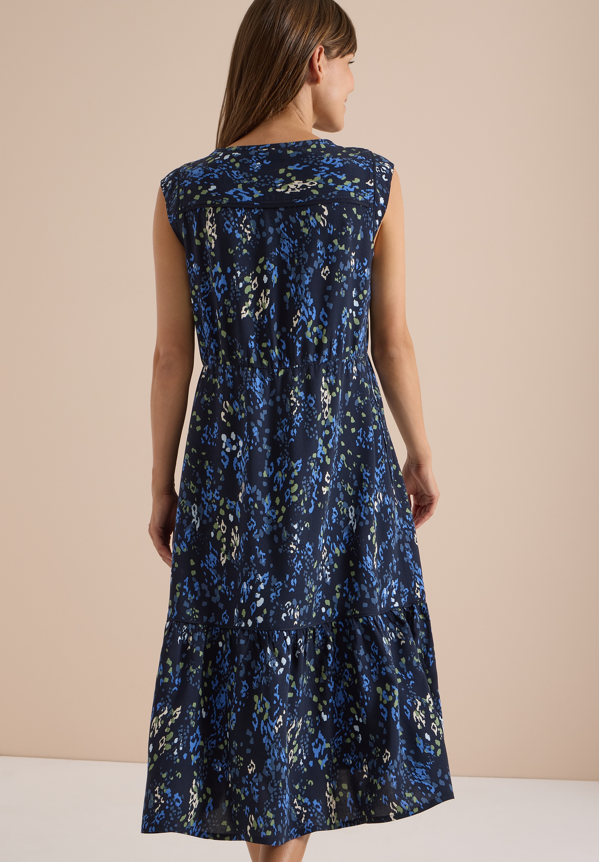 Cecil Midikleid Eingrifftaschen Sommerkleid, kleiner V-Ausschnitt, mit Eingrifftaschen
