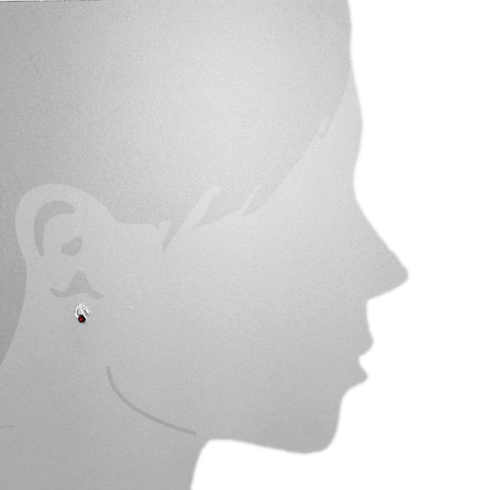 OSTSEE-SCHMUCK Paar Ohrstecker »- Pferdekopf - Silber 925/000 - Bernstein«