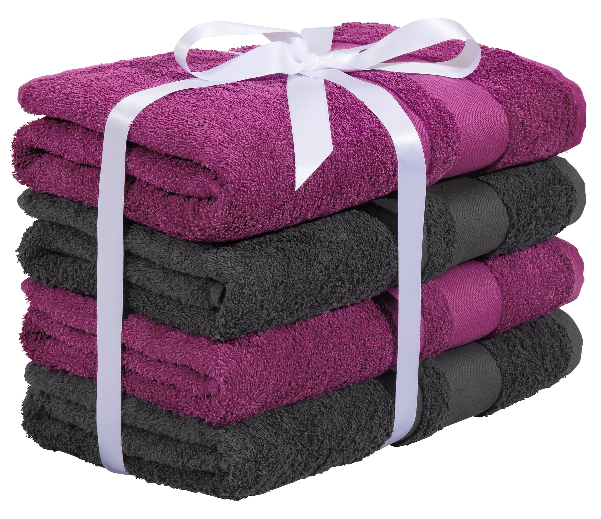 OTTO home Duschtücher »Vanessa, 4 Duschtücher, 70x140cm, in Standard- und Premium-Qualität« Handtücher mit Bordüre, 100% Baumwolle, einfarbig, weich