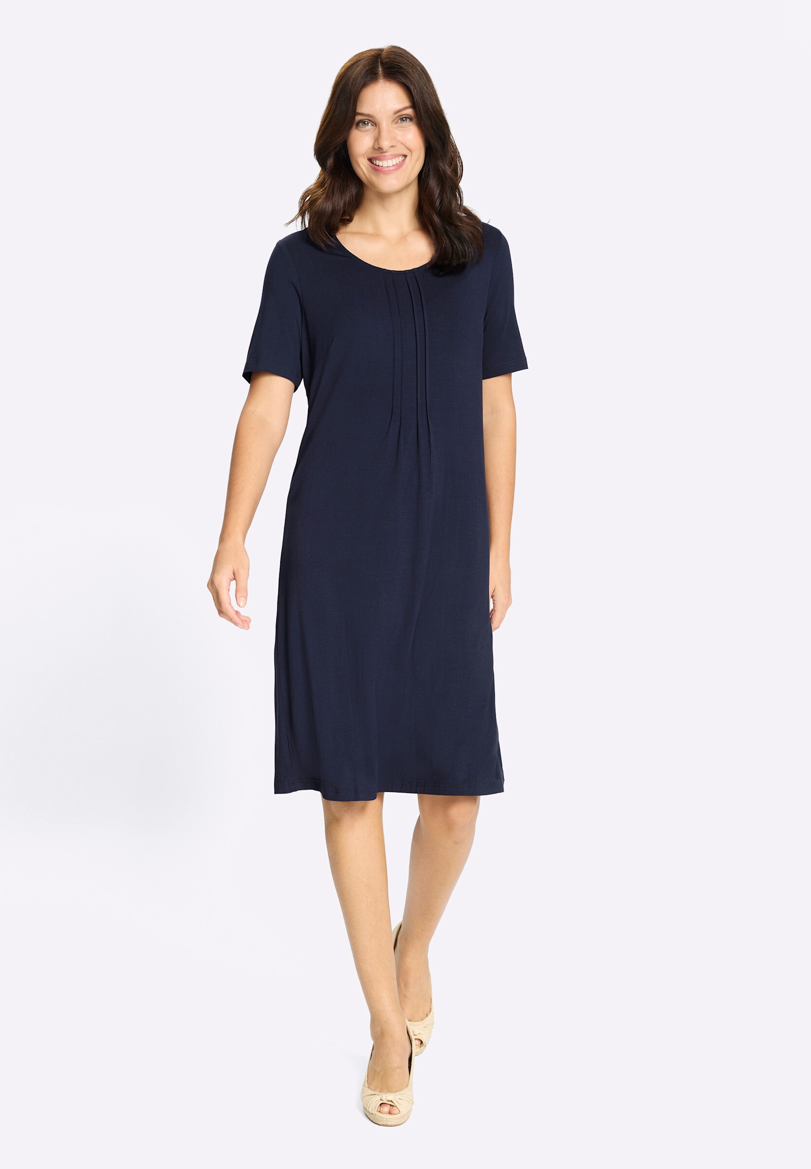 Sieh an! Shirtkleid »Jersey-Kleid Jerseykleid mit Biesenverzierung« Ohne Taschen