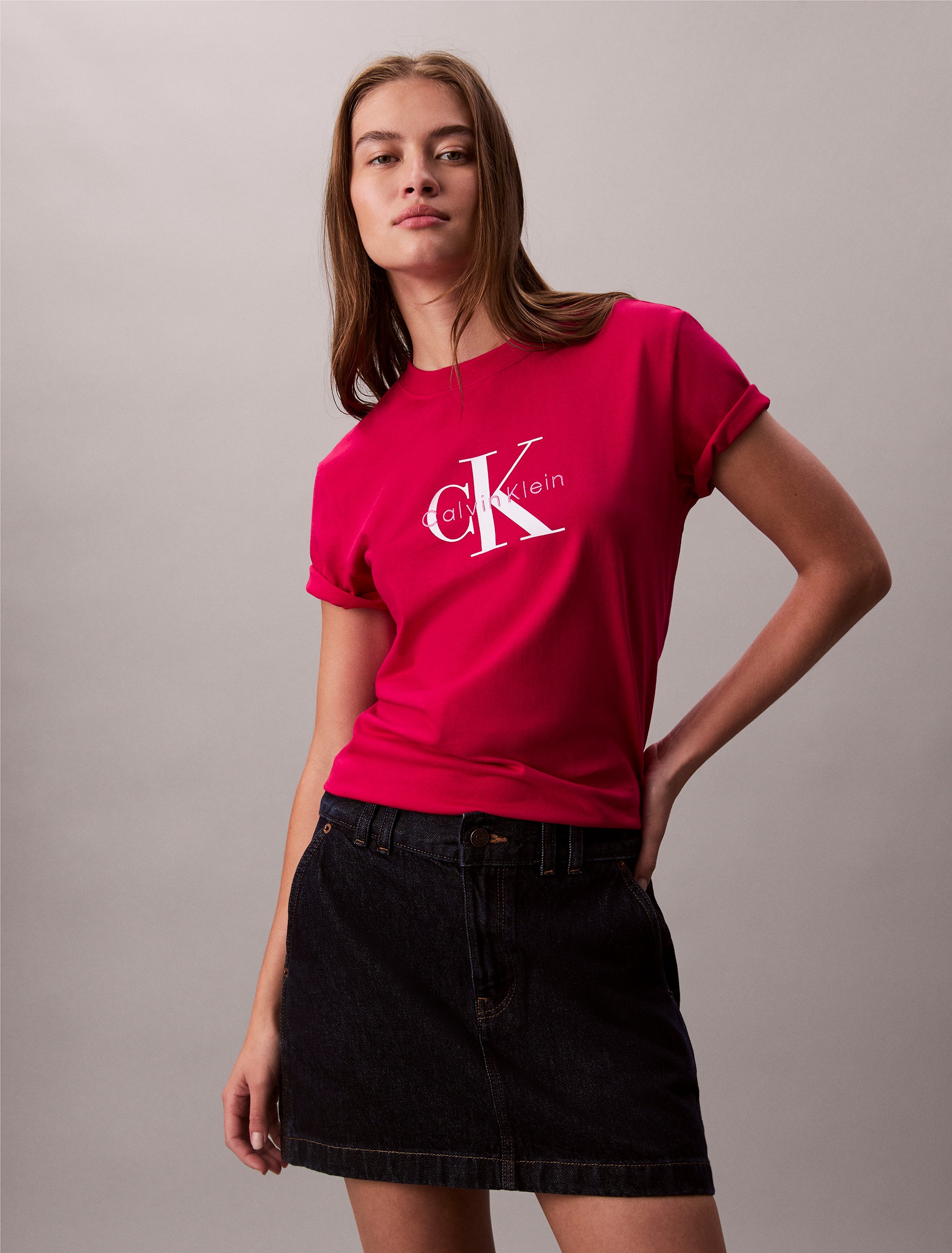 Calvin Klein Jeans T-Shirt »HERO SS CLASSIC MONOLOGO CNECK T«, mit großem CK-Print