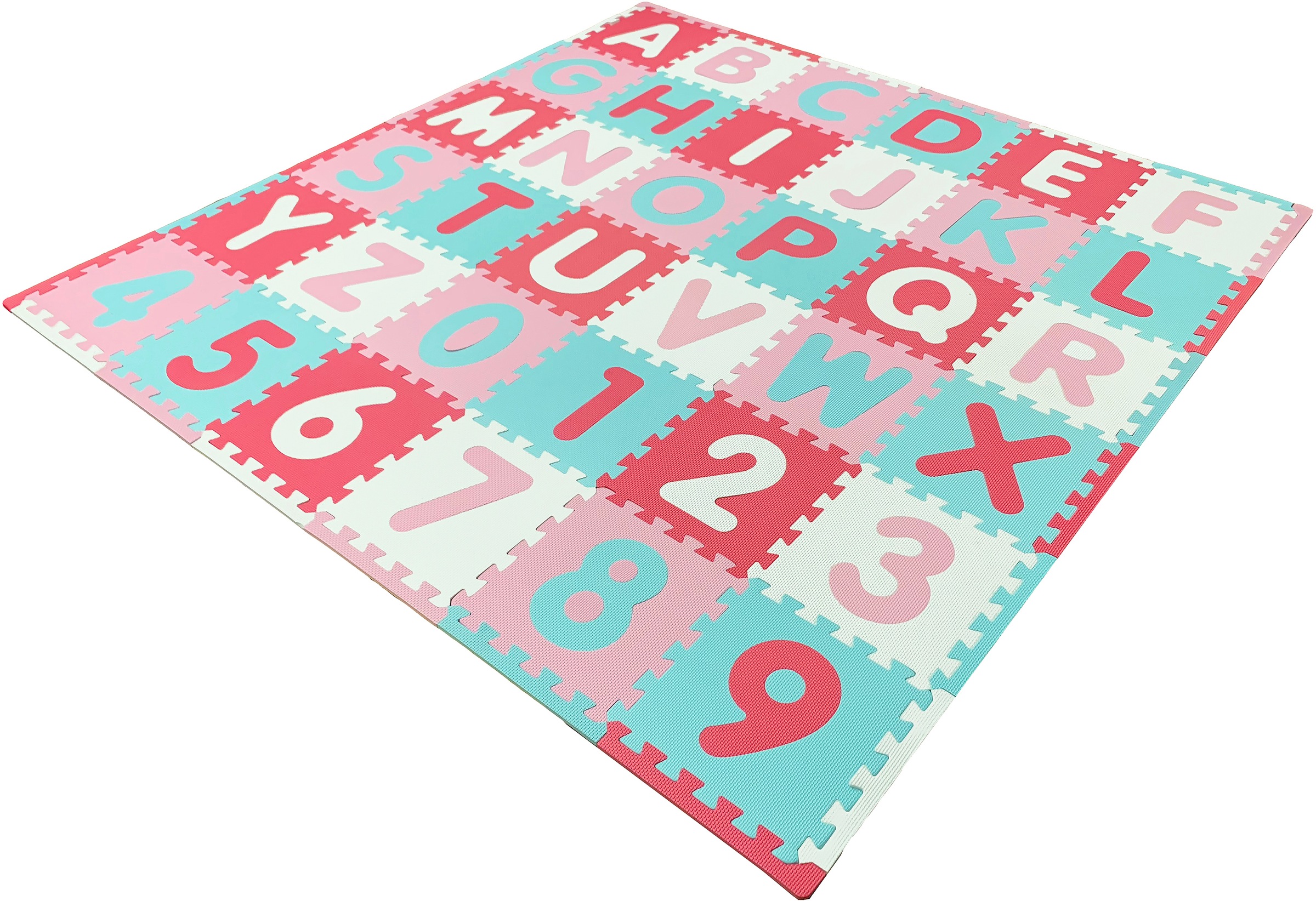 Knorrtoys® Puzzle »Alphabet + Zahlen, Pink-rosa«, Puzzlematte, Bodenpuzzle