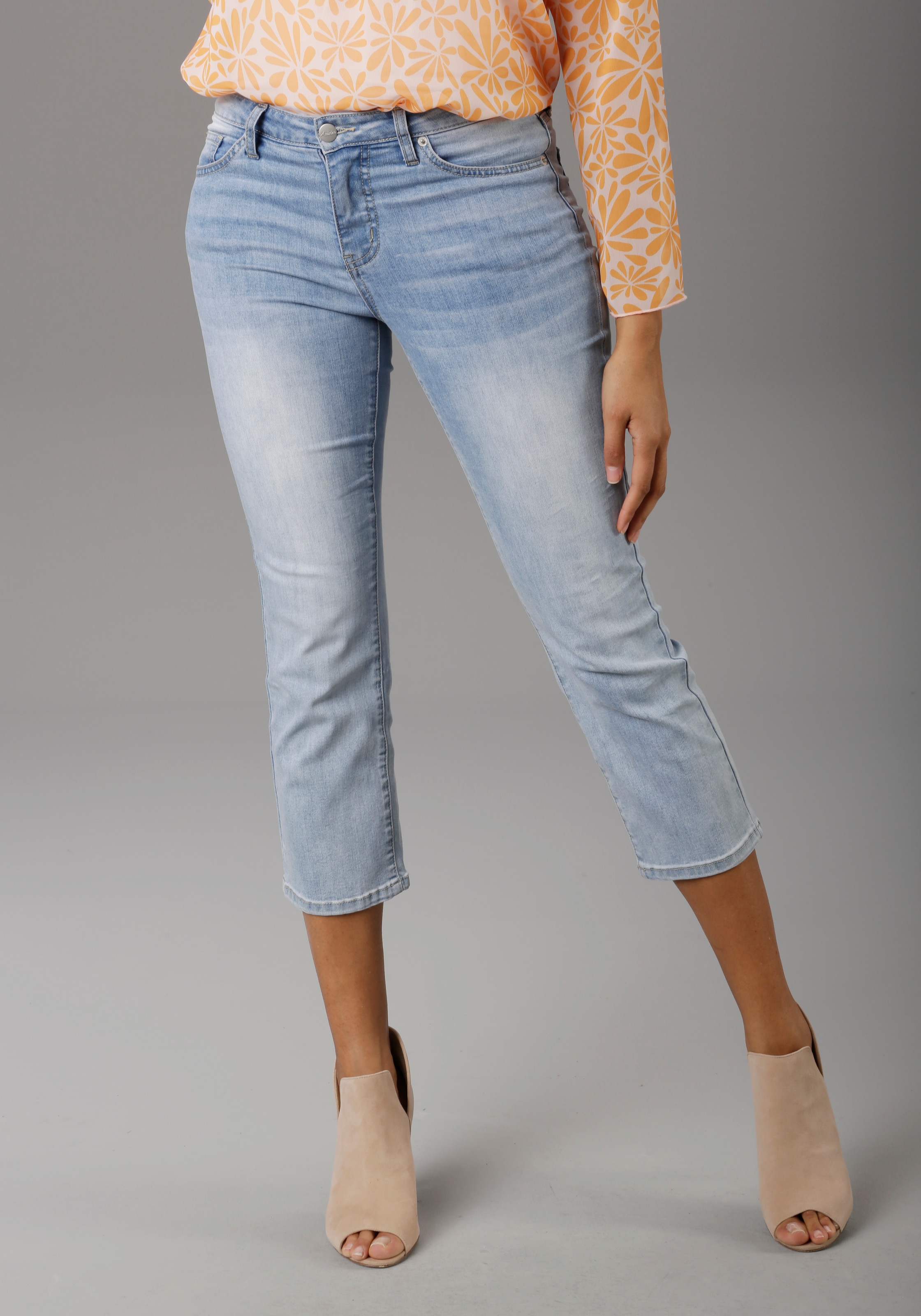 Aniston SELECTED Straight-Jeans, in verkürzter cropped Länge bestellen bei  OTTO | Stretchjeans